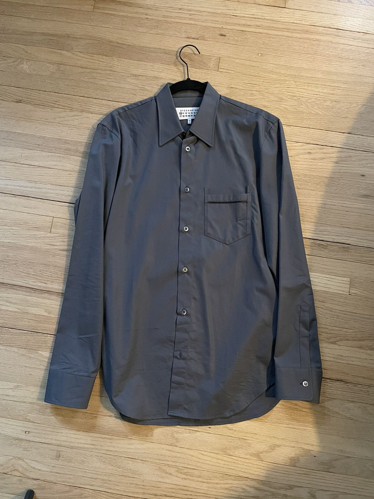 image of Maison Margiela Masion Margiela Pocket-Detail Button Up (Grey), Men's (Size Medium)