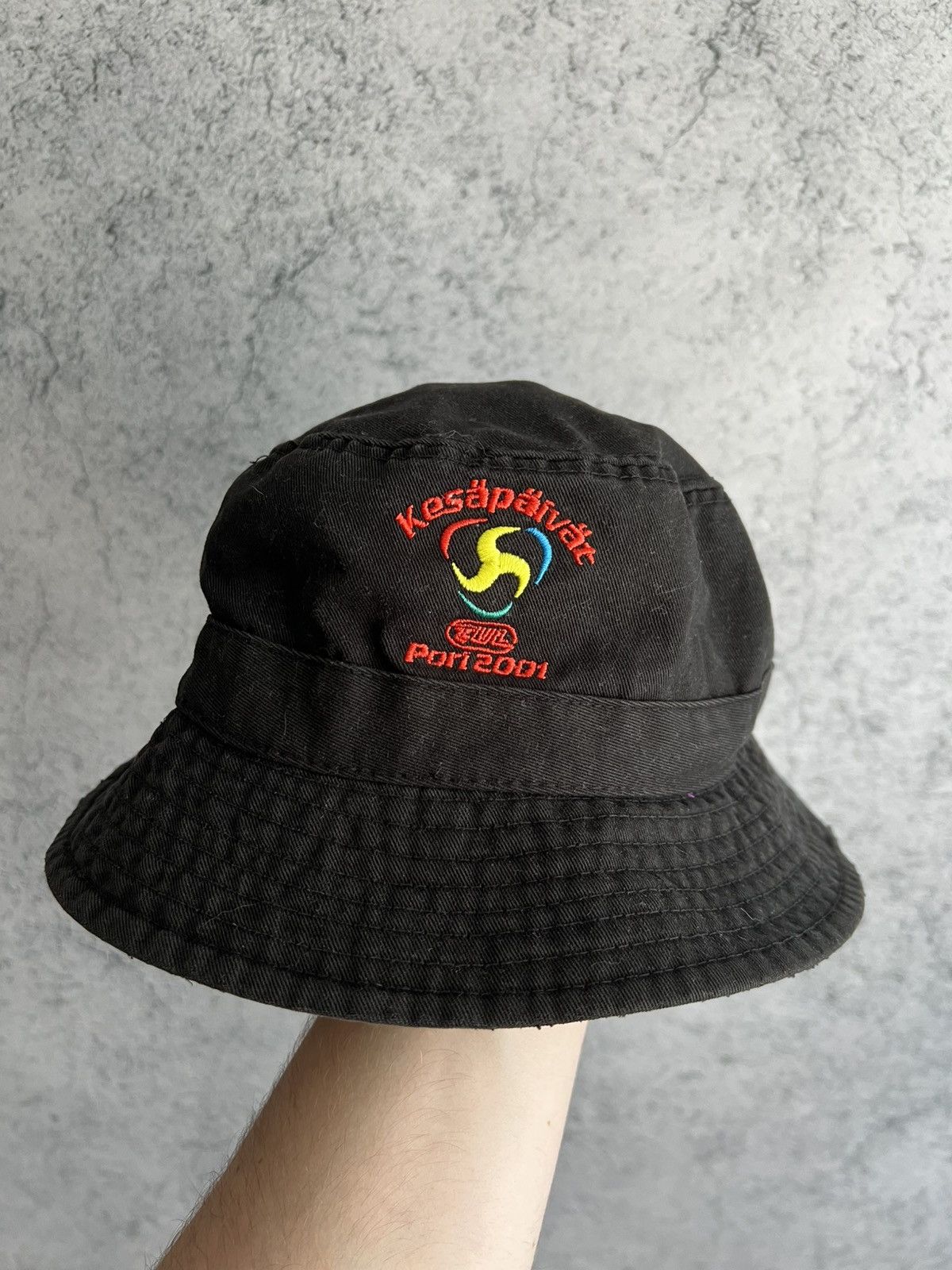 Vintage Vintage Bucket Hat 2001 Y2K Style Black 00s Rare Size 42 - 1 Thumbnail