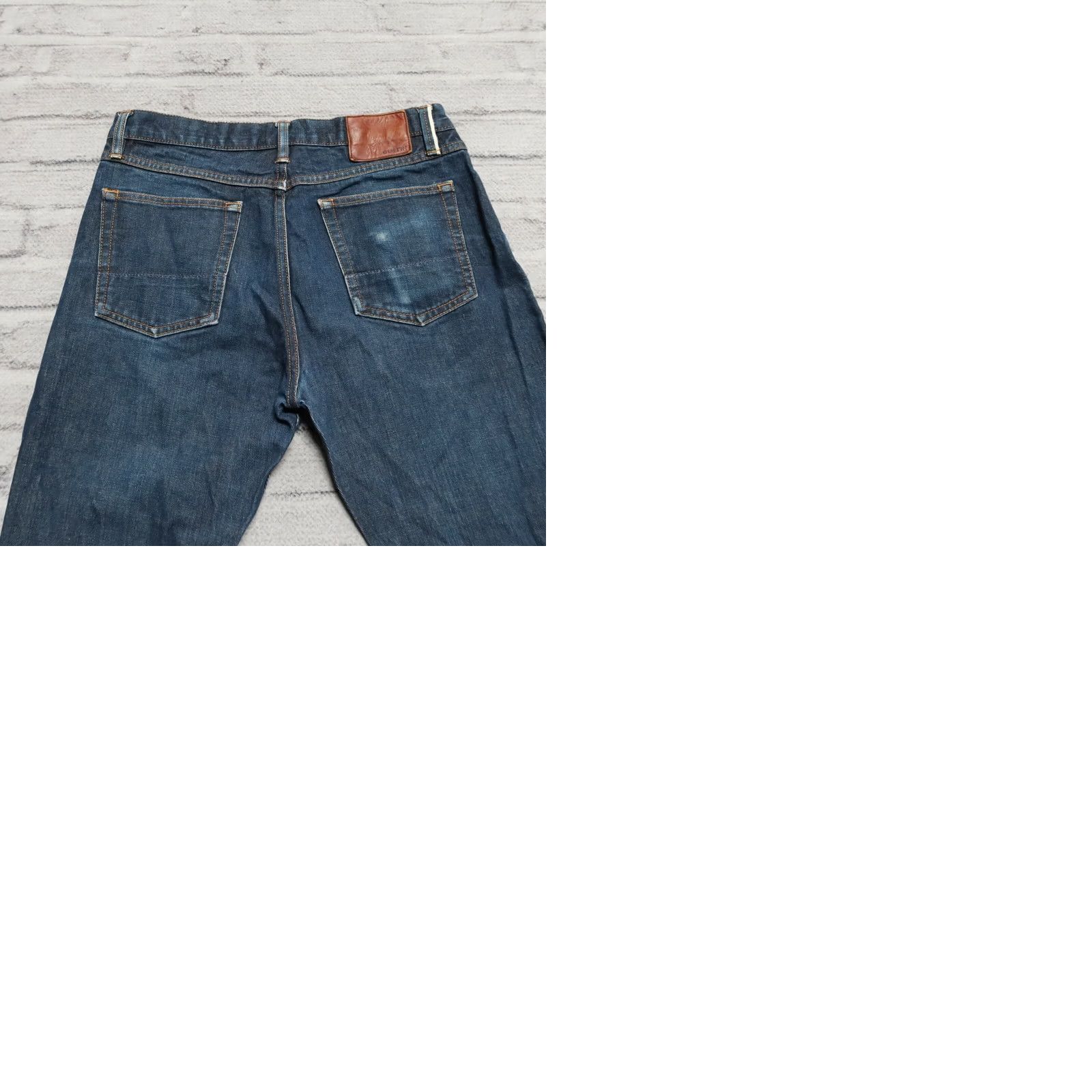 Gustin Gustin Jeans Denim Dark Wash Vintage Size 31-32 Straight Mens Regular 34 Inseam Distressed Selvedge Jeans Size US 31 - 9 Thumbnail