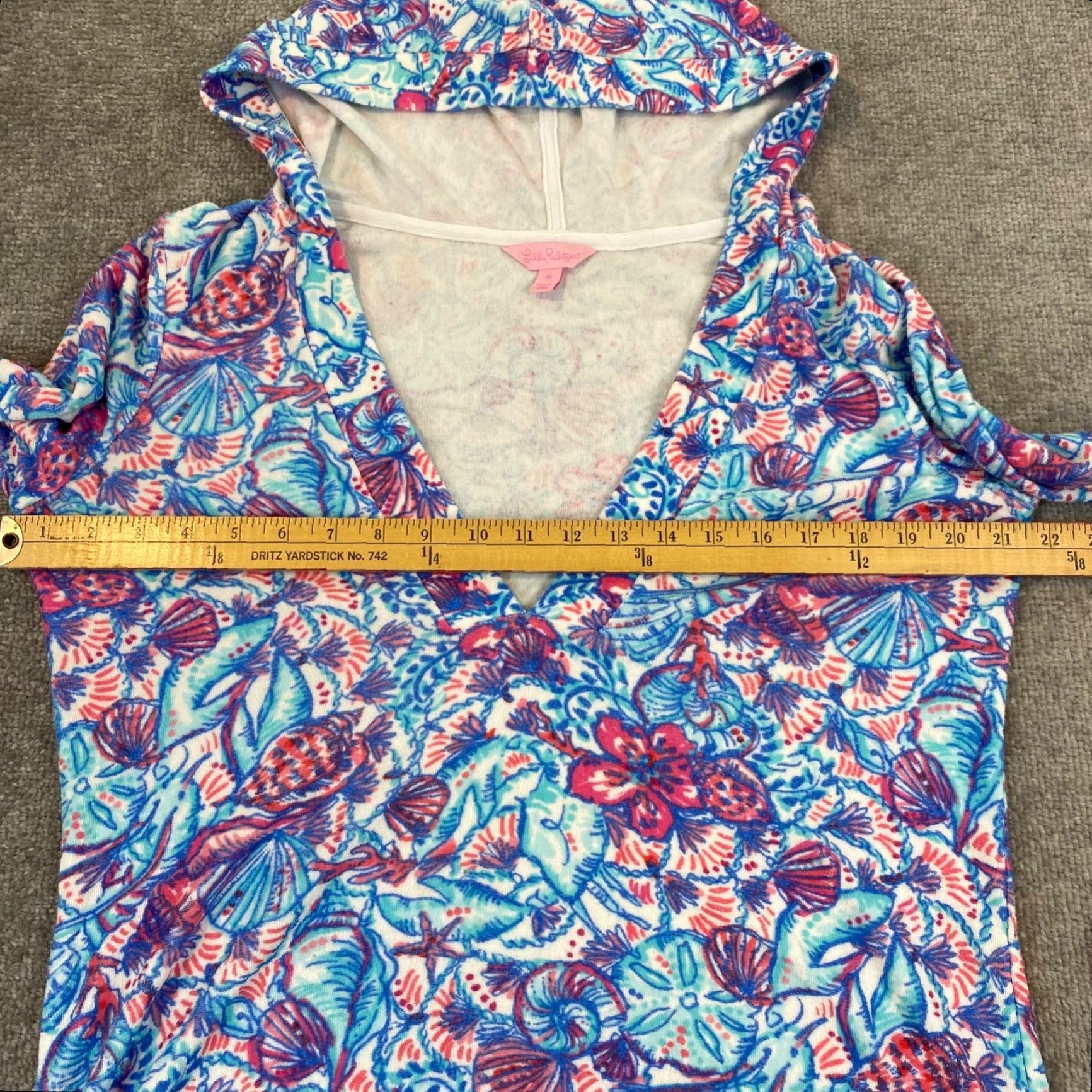 Lilly Pulitzer Lilly Pulitzer Hoodie Womens Medium Multicolor Floral Beach Deep V-Neck Pullover Size M / US 6-8 / IT 42-44 - 4 Thumbnail