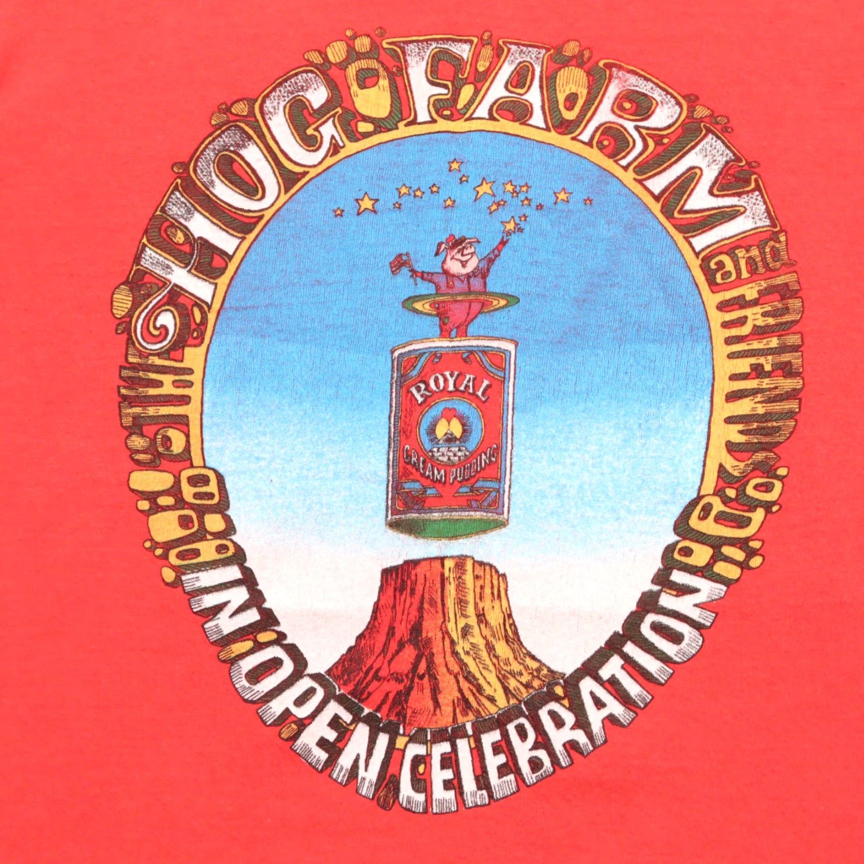 Vintage Vintage Hog Farm & Friends by Wavy Gravy Ken Kesey Shirt M Red Belton T-Shirt Men XS? Size US M / EU 48-50 / 2 - 6 Thumbnail