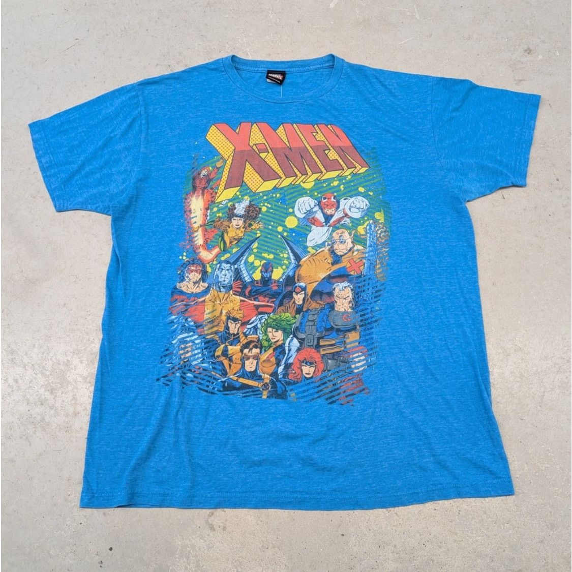 Mad Engine × Marvel Comics Mid 2000s Marvel Mad Engine X-Men Full Team Blue T-shirt Size US XXL / EU 58 / 5 - 1 Thumbnail