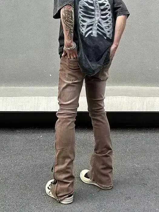 Japanese Brand faded utility zipper flared punk jeans Size US 28 / EU 44 - 2 Thumbnail
