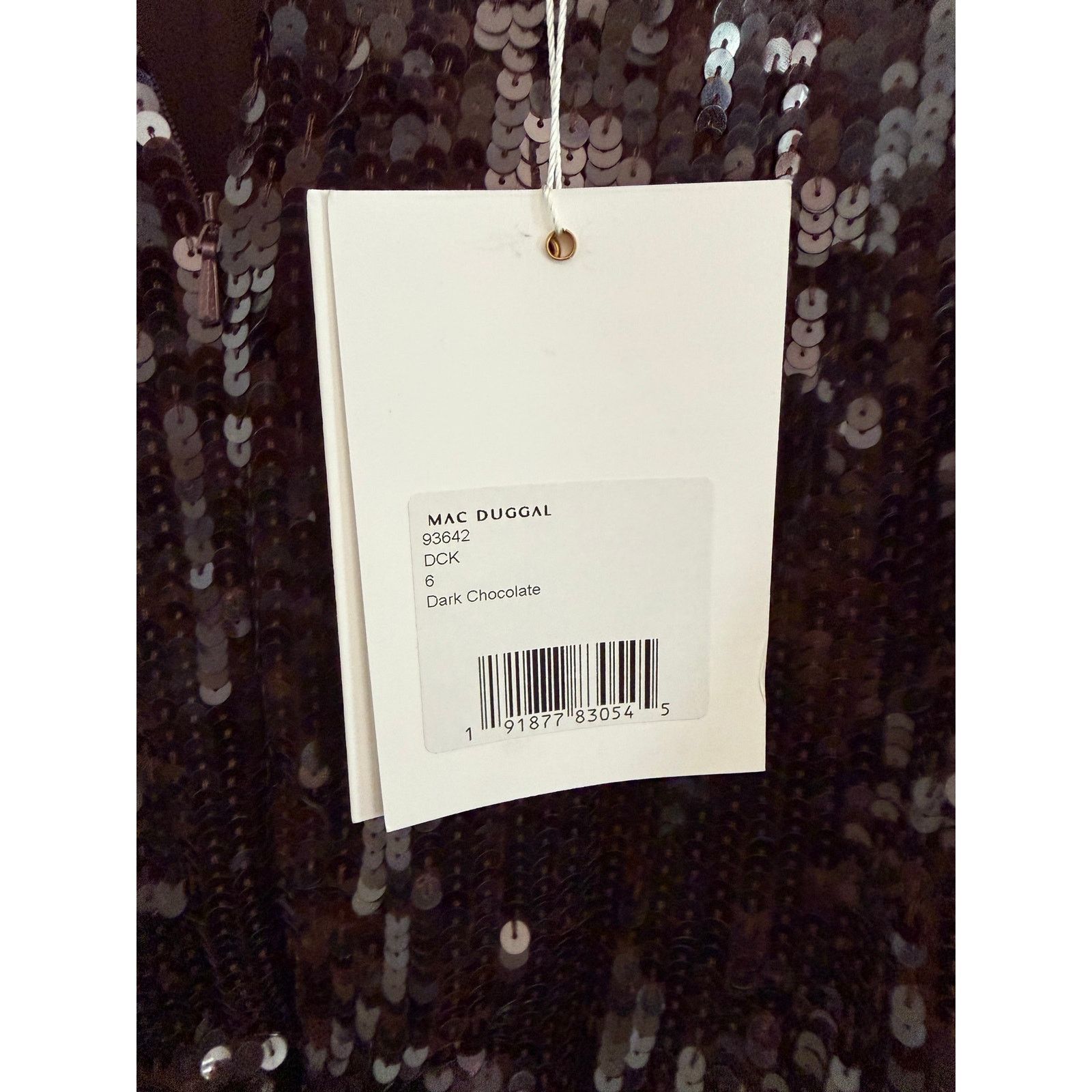 Mac Duggal Mac Duggal Bow Styled Sequin Cocktail Dress chocolate brown Size M / US 6-8 / IT 42-44 - 7 Thumbnail