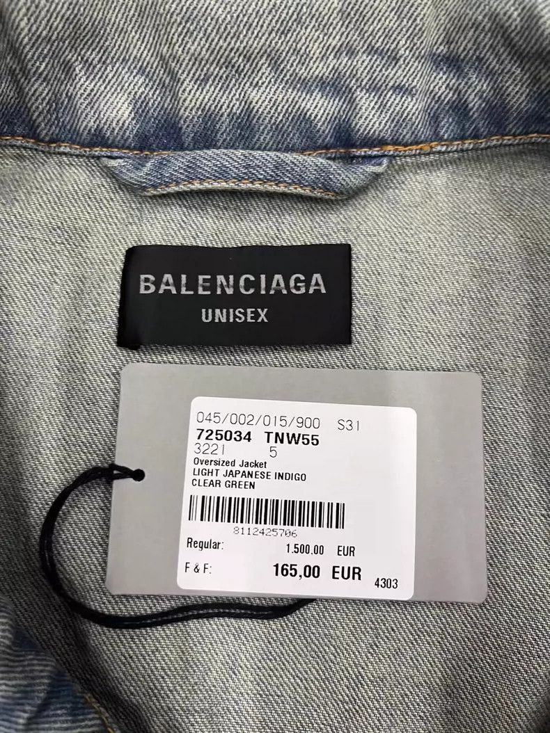 Balenciaga Balenciaga Logo Print Long Sleeve Denim Jacket-2505 Size US M / EU 48-50 / 2 - 6 Thumbnail