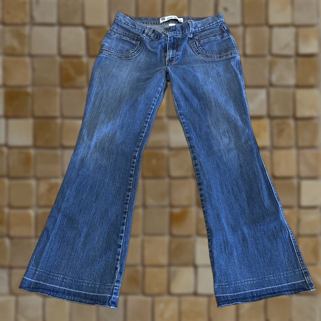 Gap VINTAGE Gap Women's Jeans 12 Bootcut Ankle Blue Stretch Denim Mid Rise Size 34" / US 12 / IT 48 - 1 Thumbnail