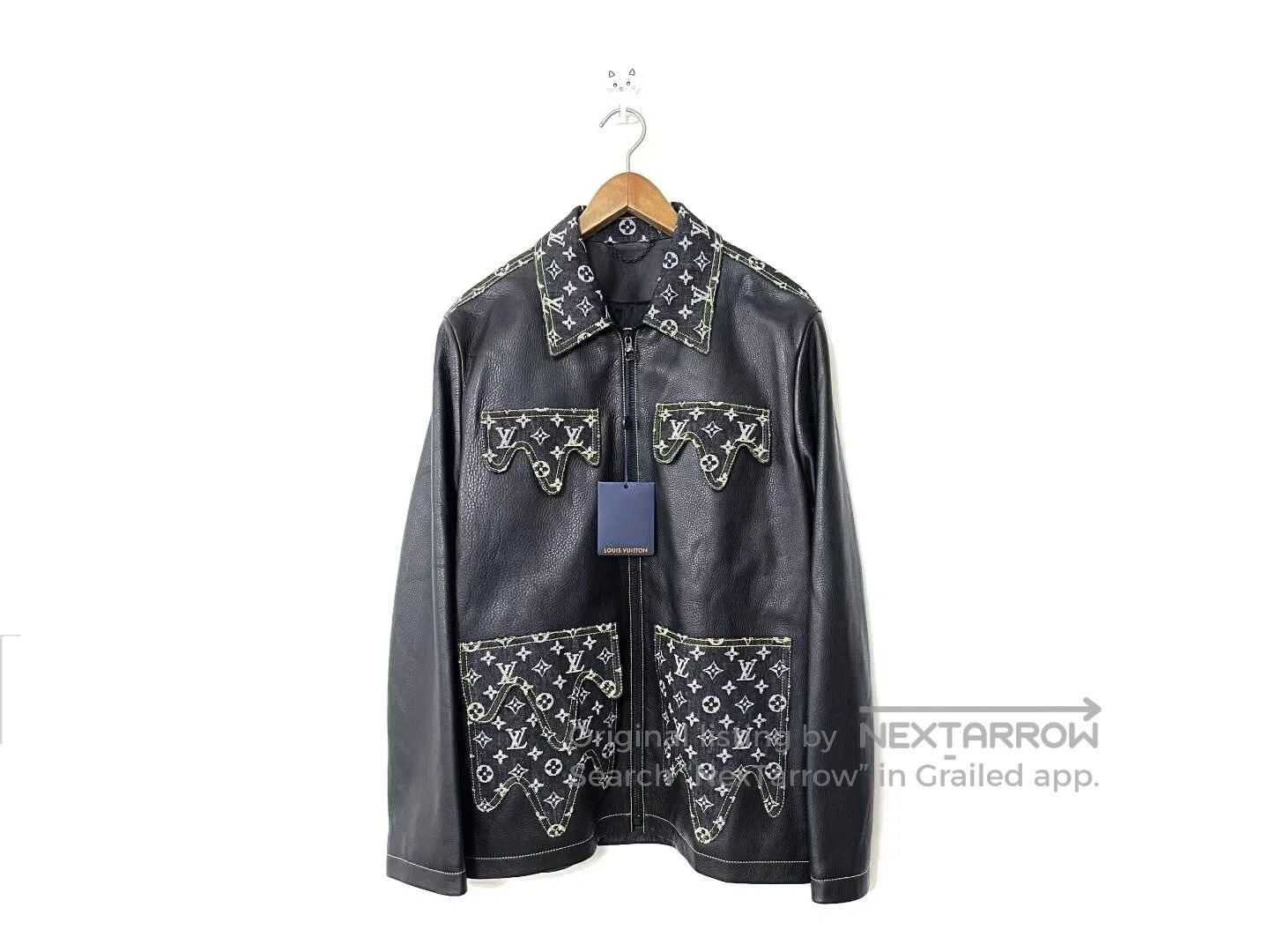 Louis Vuitton Louis Vuitton Black Patchwork Vintage Denim Leather Jacket Size US M / EU 48-50 / 2 - 1 Thumbnail