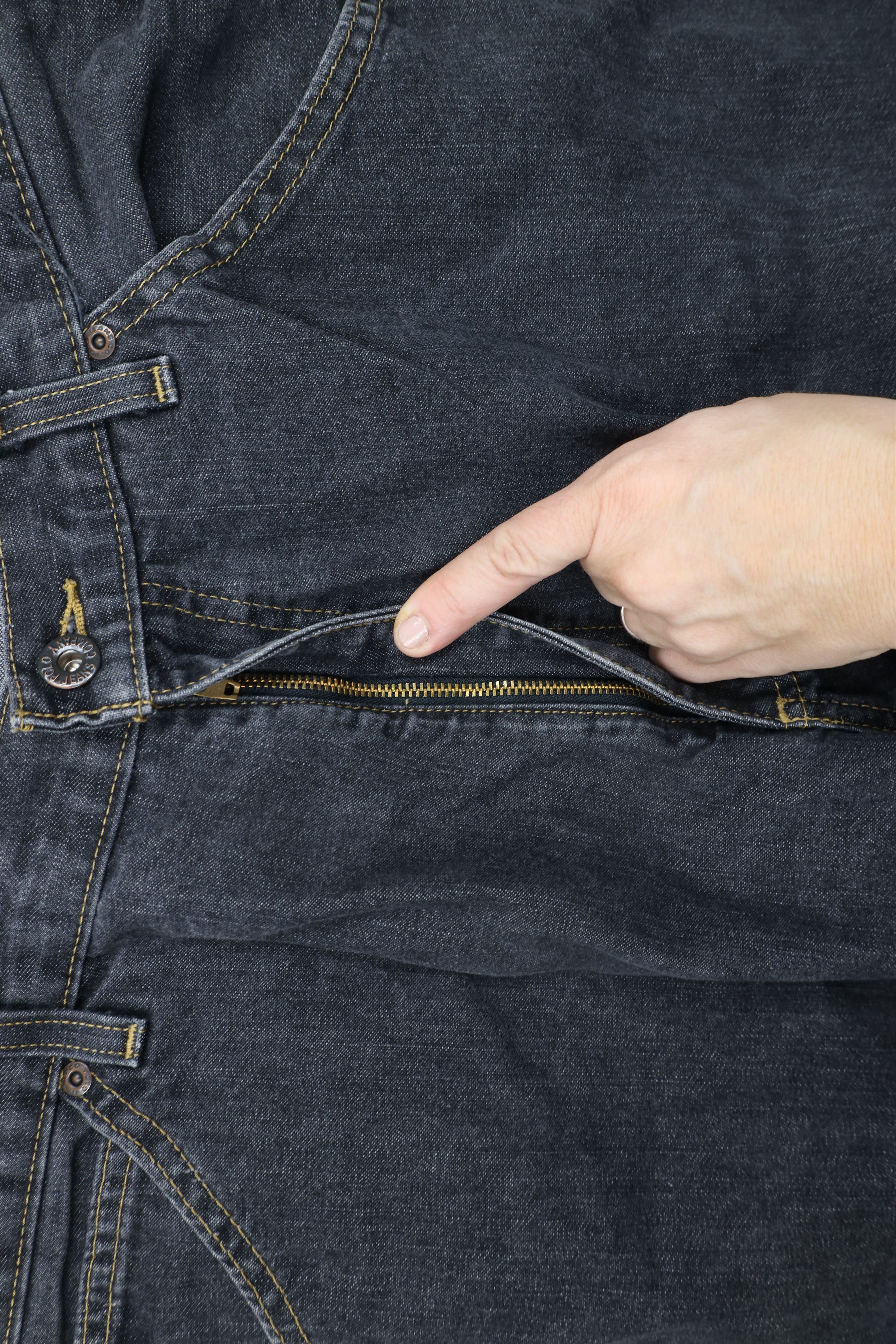 Ralph Lauren × Vintage Vintage 90s Ralph Lauren Out Wide Leg Carpenter Jeans Black Size US 34 / EU 50 - 7 Thumbnail