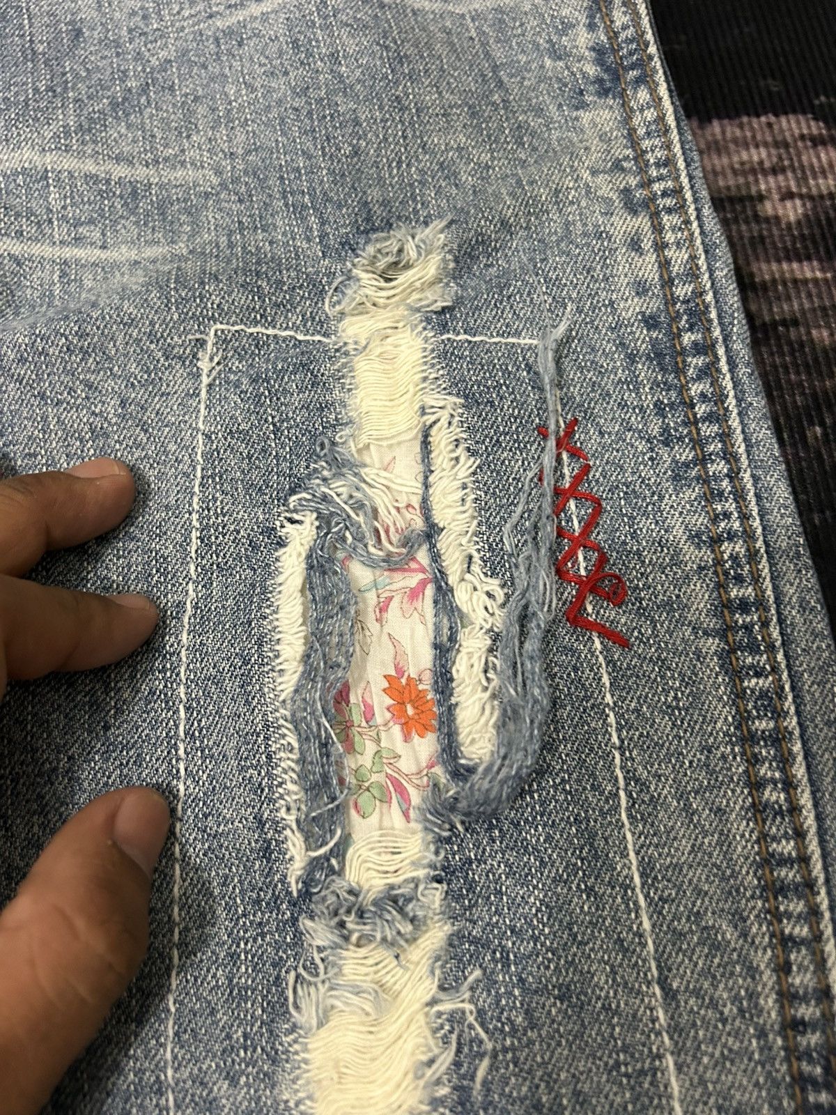Japanese Brand Vintage Clef De Sol Ripped Jeans Size US 31 - 8 Thumbnail
