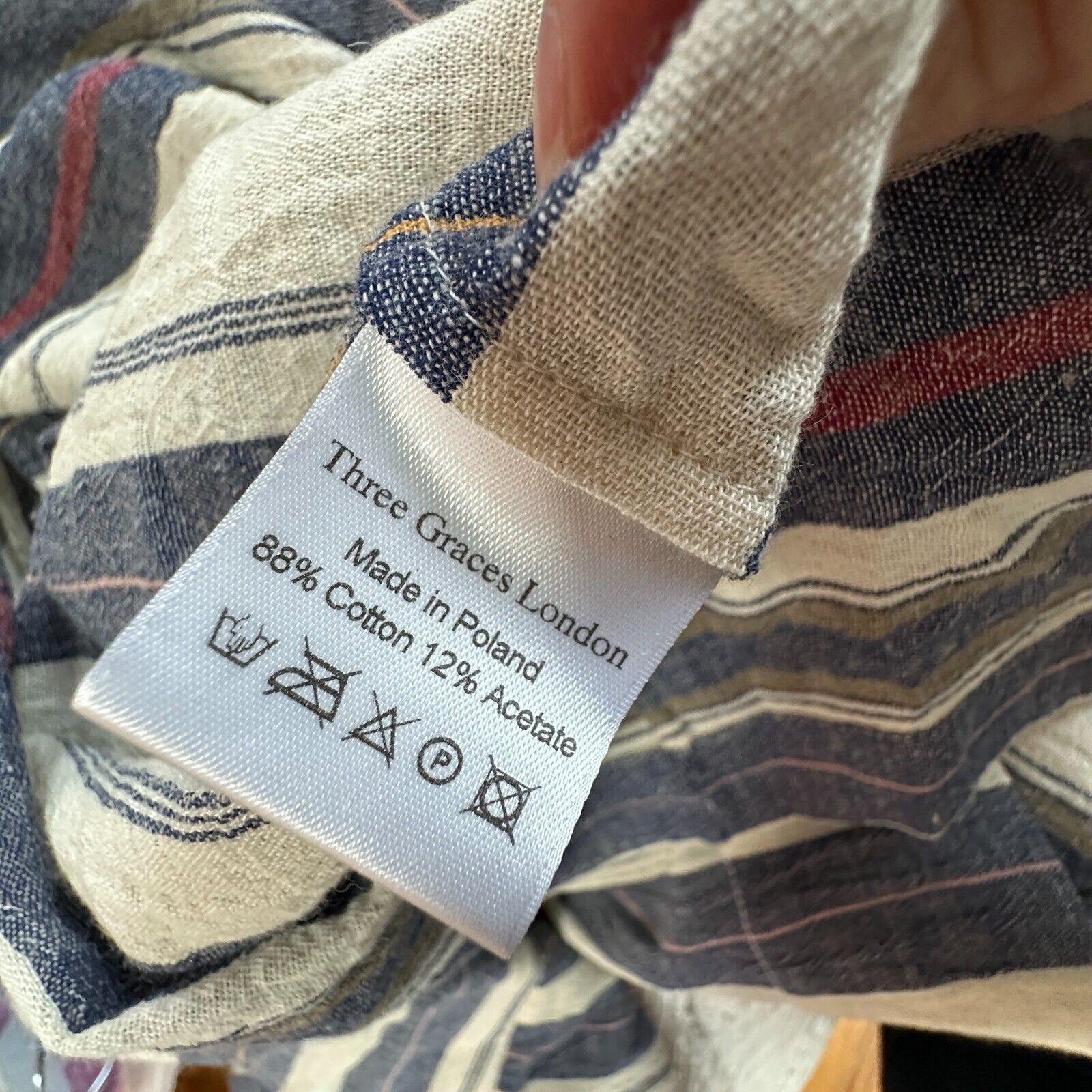 Other Three Graces London Ferrer Stripe Short Sleeve VNeck Dress Size L / US 10 / IT 46 - 12 Thumbnail