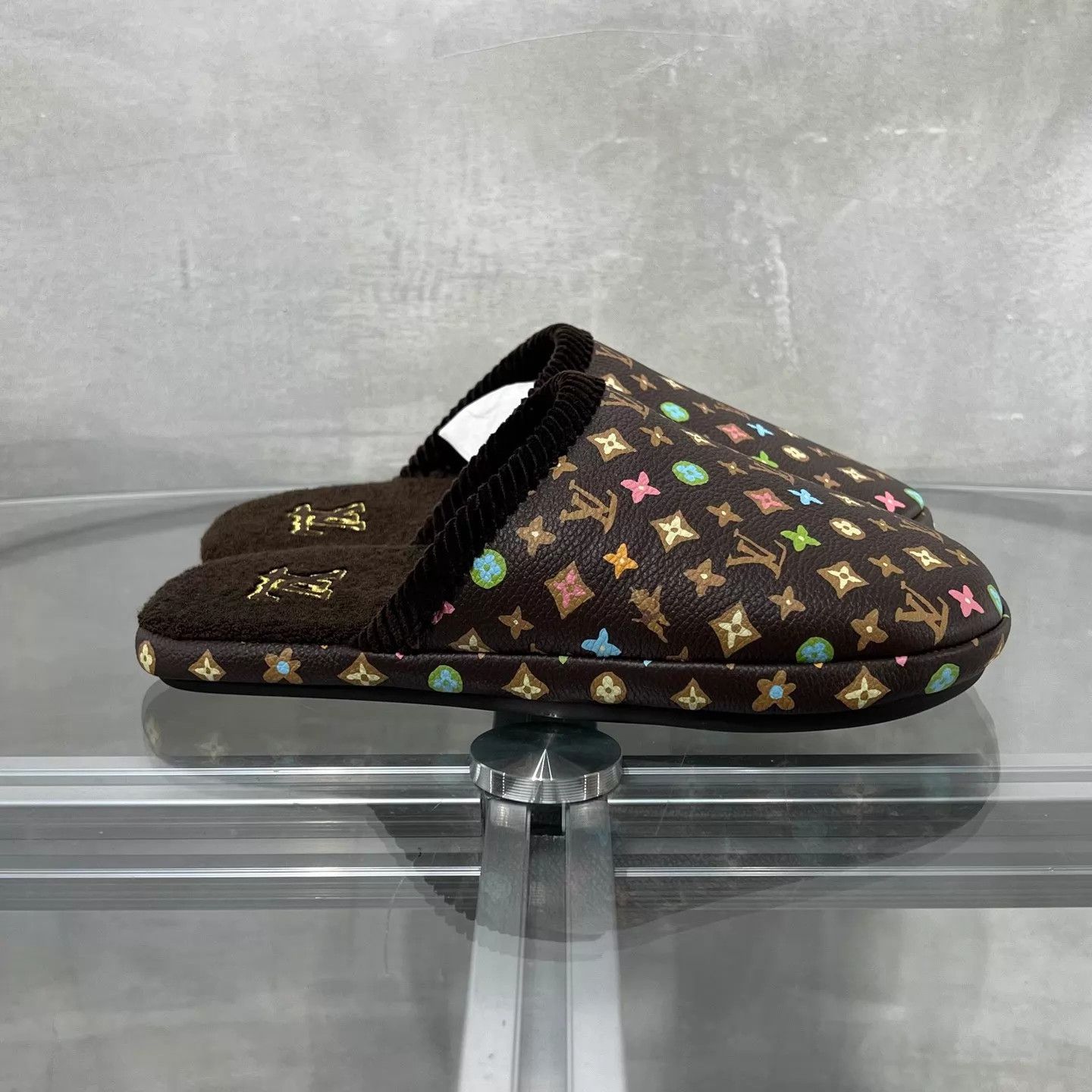 Louis Vuitton LV Tyler Slippers Black Multi Brown UK2 36 Size US 4.5 / IT 34.5 - 4 Thumbnail