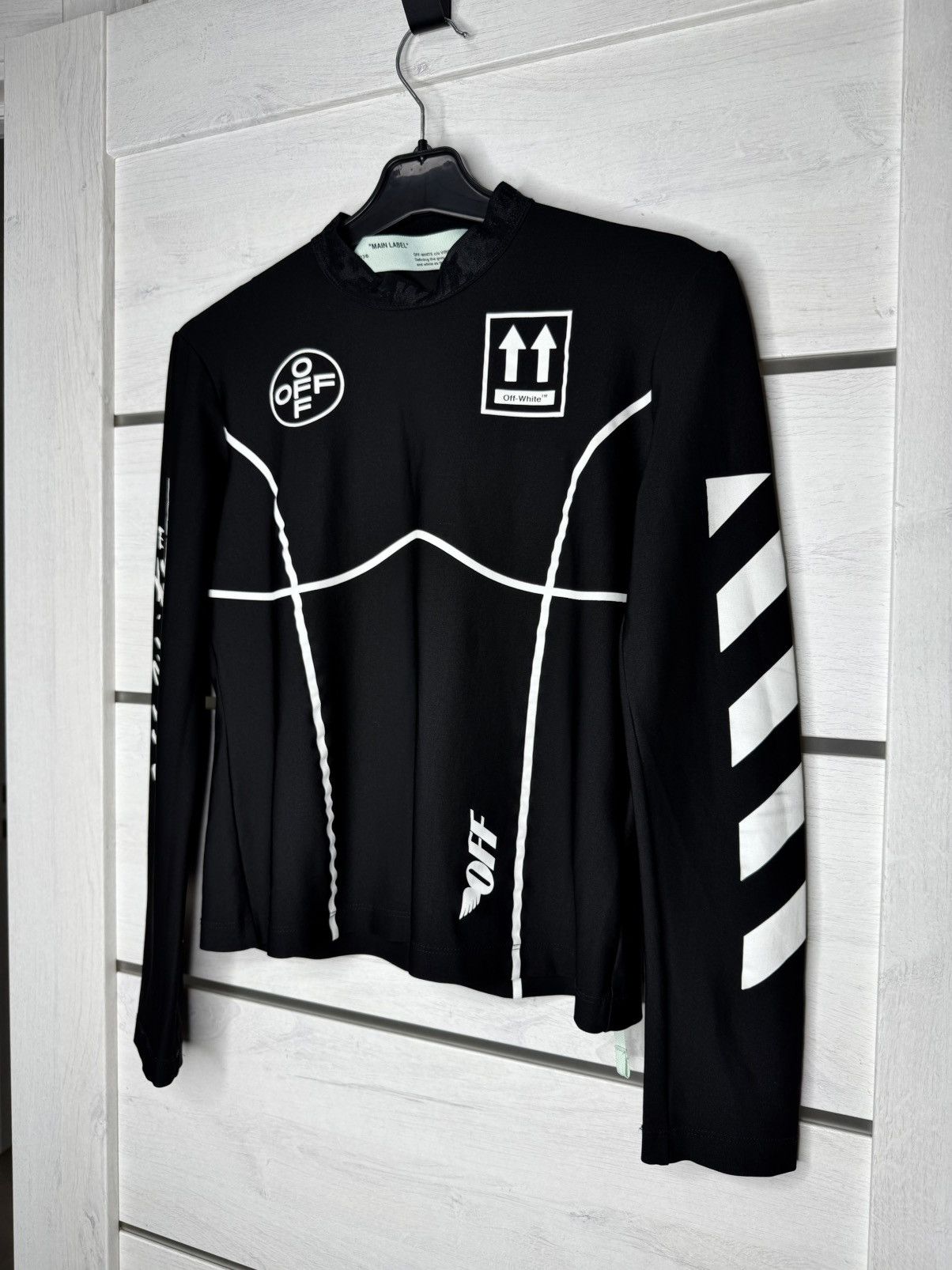 Off-White OFF-WHITE Diagonal Print Long-Sleeve Top T-Shirt Arrows Logo Size S / US 4 / IT 40 - 2 Thumbnail