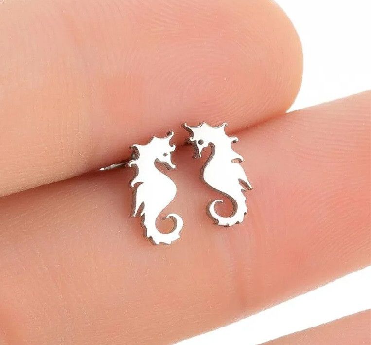 Jewelry Seahorse Stud Earrings Charm Earring Gift Size ONE SIZE - 1 Preview