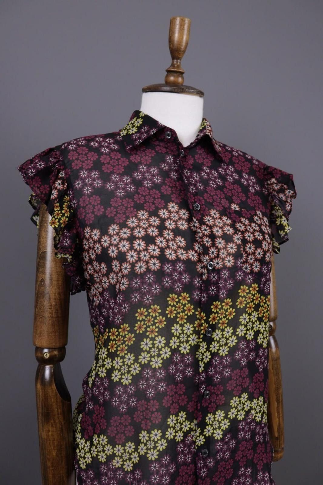 Dsquared2 Dsquared2 Black Mesh Floral Button Down Blouse Shirt Size 38 Size M / US 6-8 / IT 42-44 - 6 Thumbnail