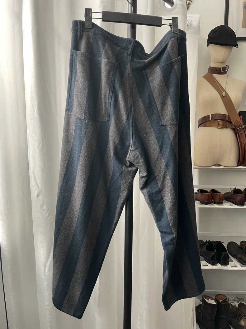 Comme des Garcons Comme des Garçons size l Wool blue-brown dark stripe slouc Size US 30 / EU 46 - 2 Thumbnail