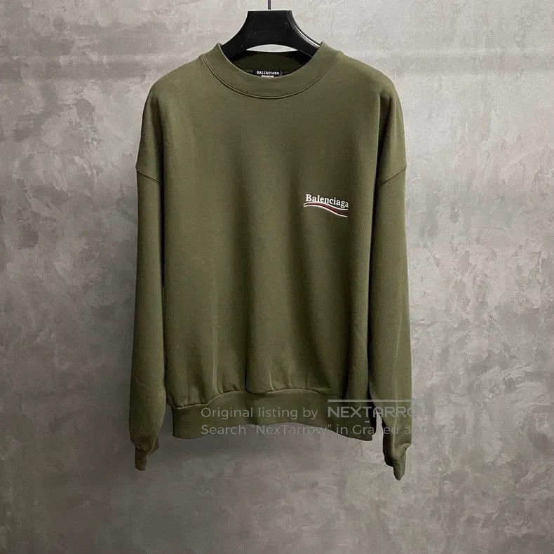 Balenciaga Green Coke Logo Embroidered Sweatshirt.