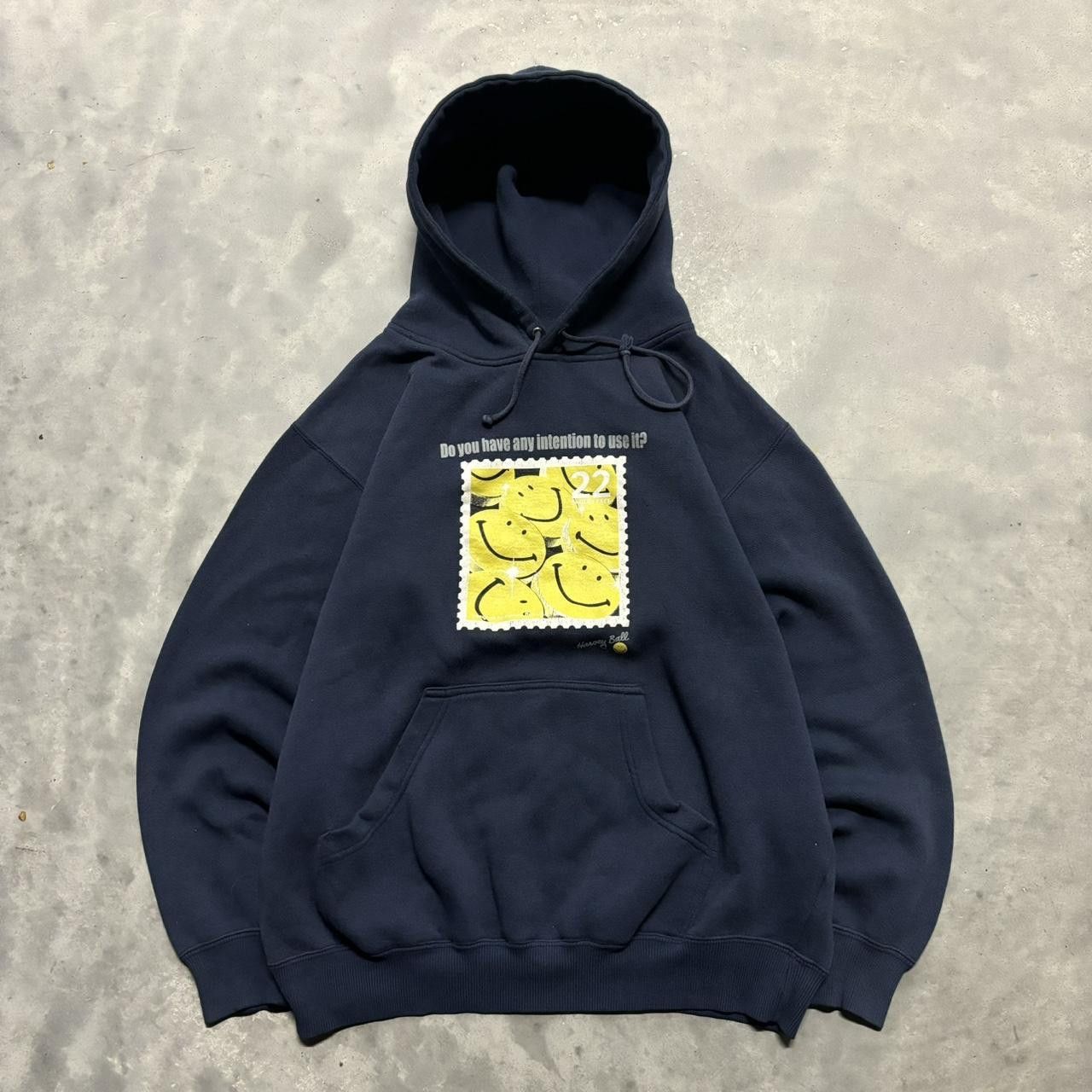 Japanese Brand × Vintage Crazy Vintage Y2K/2000s Blue Smile Obscure Graphic Hoodie Size US M / EU 48-50 / 2 - 1 Thumbnail