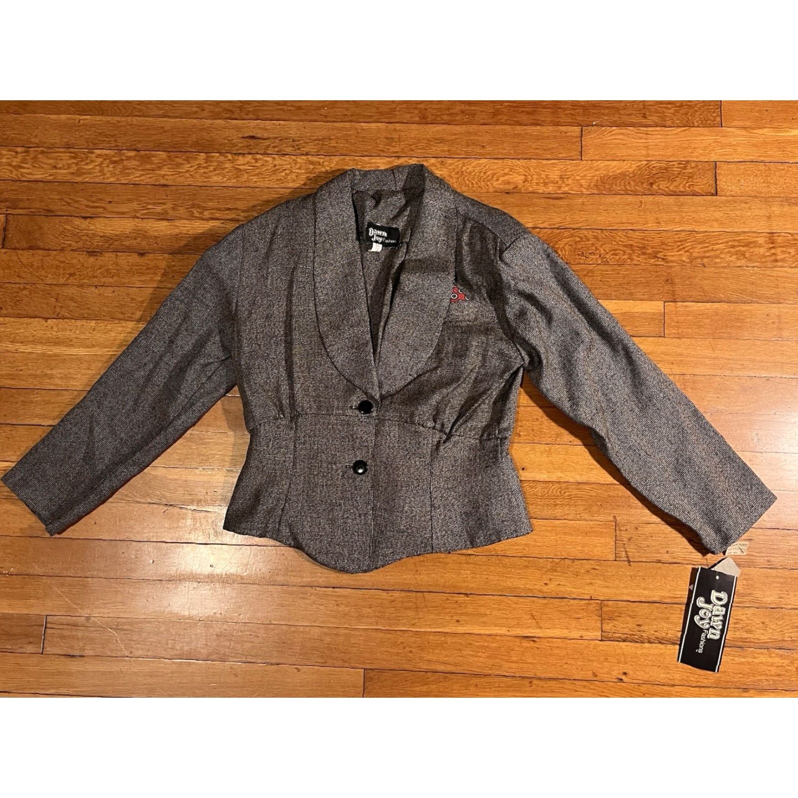 Vintage VINTAGE Dawn Joy Fashions Blazer Women's 13-14 Black White Check USA Blazer Women's 13-14 Check USA Vintage Dawn Joy Fashions Blazer Size XL / US 12-14 / IT 48-50 - 2 Thumbnail