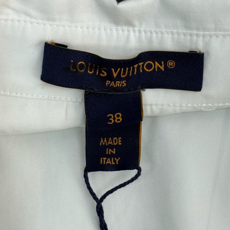 Louis Vuitton Louis Vuitton White embroidered logo scarf collar shirt 250 Size XS / US 0-2 / IT 36-38 - 5 Thumbnail