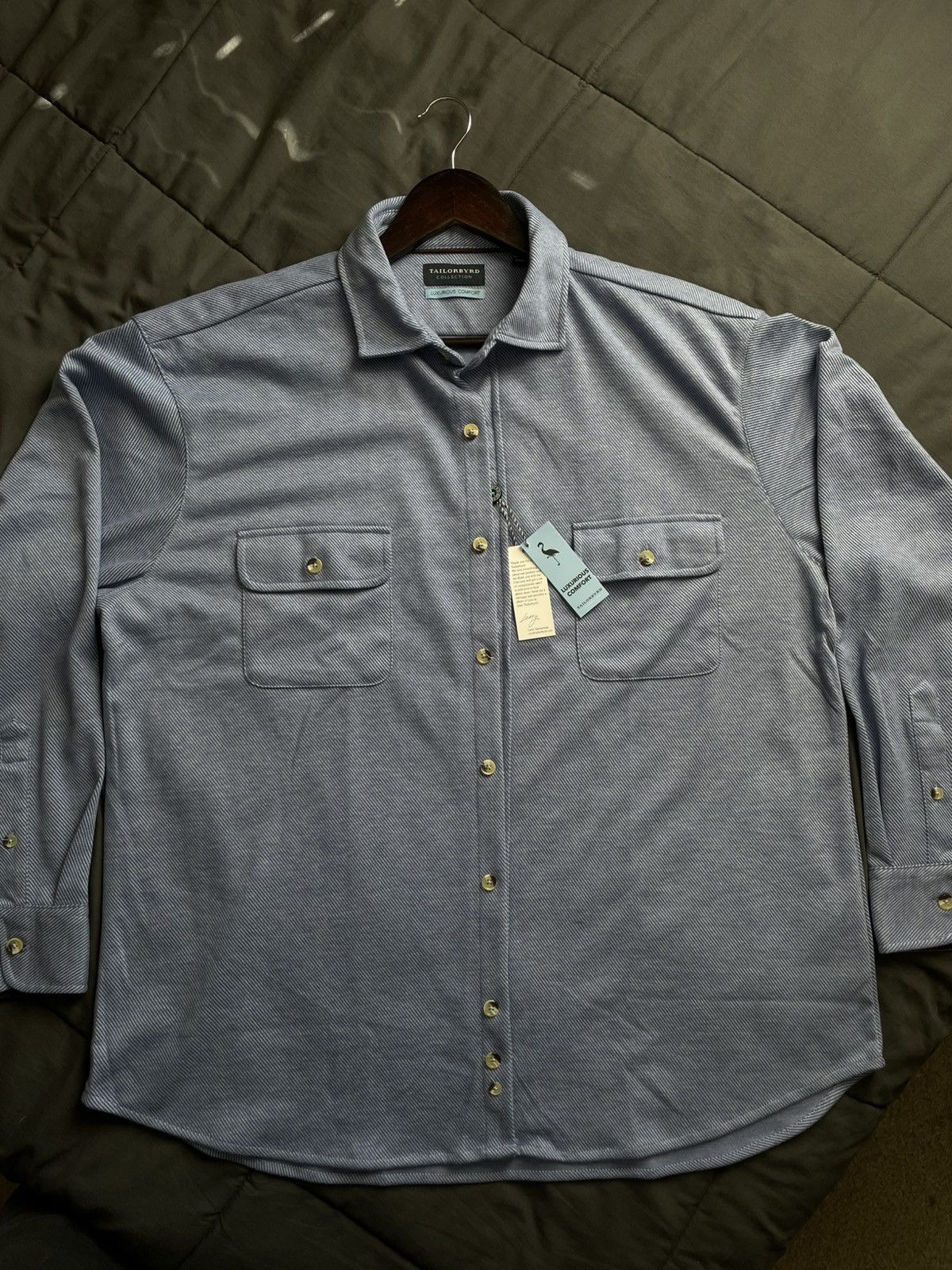 Tailorbyrd TailorByrd Mélange Solid Shirt Jacket Size US XL / EU 56 / 4 - 2 Thumbnail