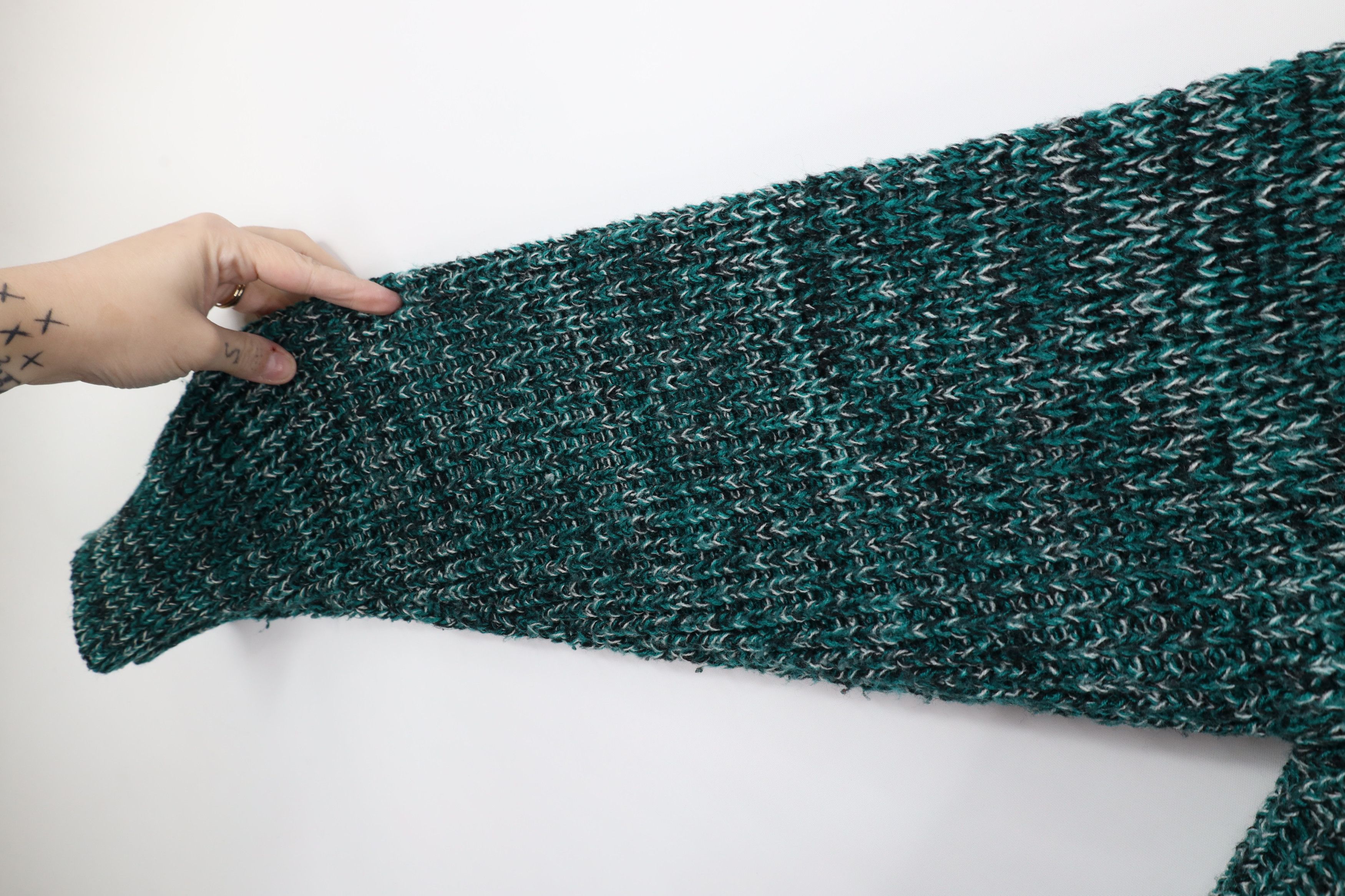Vintage Vintage 90s Streetwear Ribbed Knit Sweater Heather Green Size US XL / EU 56 / 4 - 7 Thumbnail