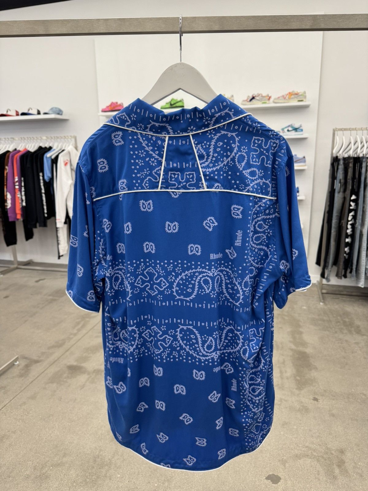 Rhude Rhude Bandana Track Shirt Blue Size US L / EU 52-54 / 3 - 2 Thumbnail
