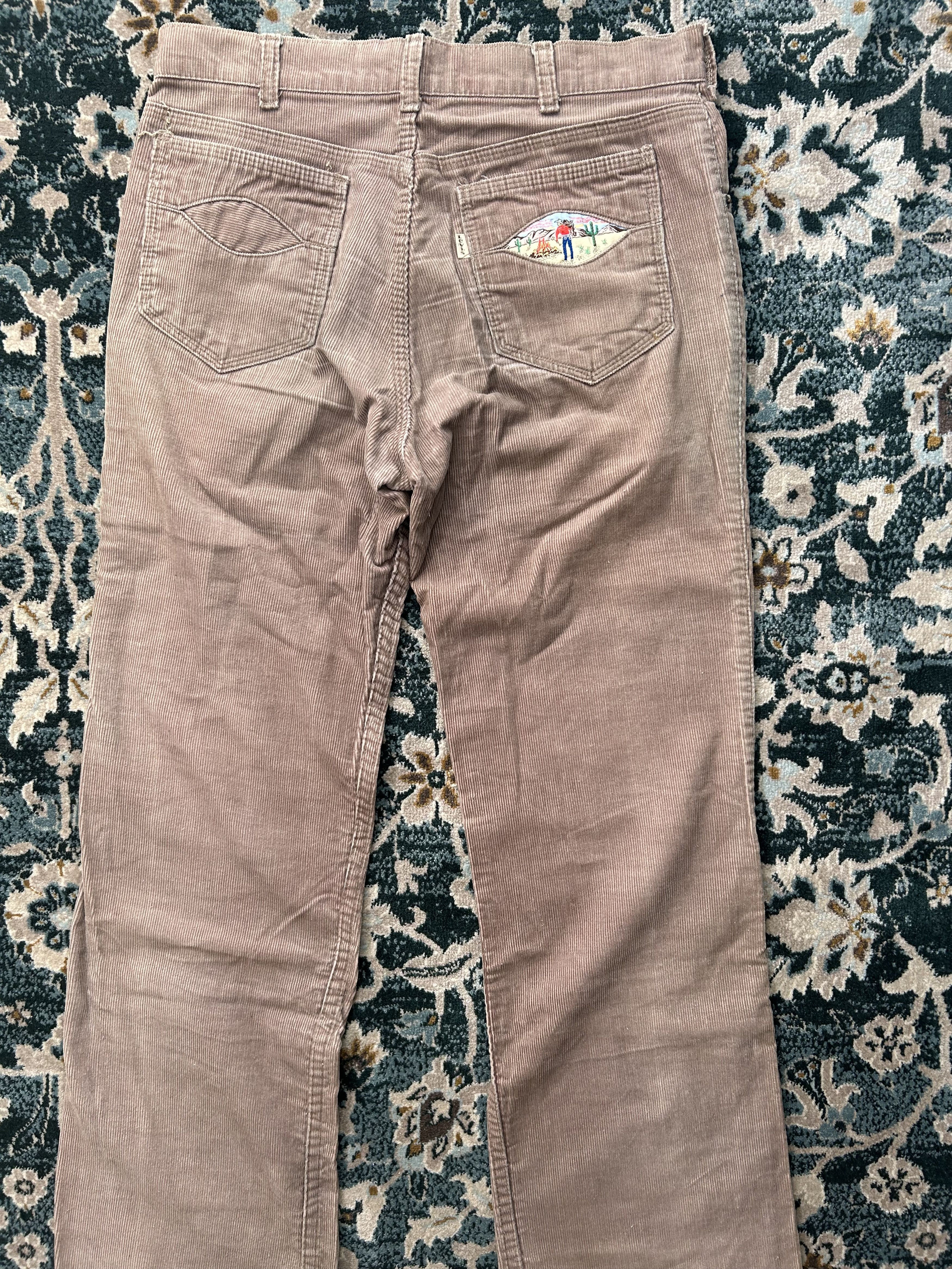 Levi's Levi’s Corduroy Cowboy Embroidery Pants TALON 42 70–80s Rare Size US 38 / EU 54 - 14 Thumbnail