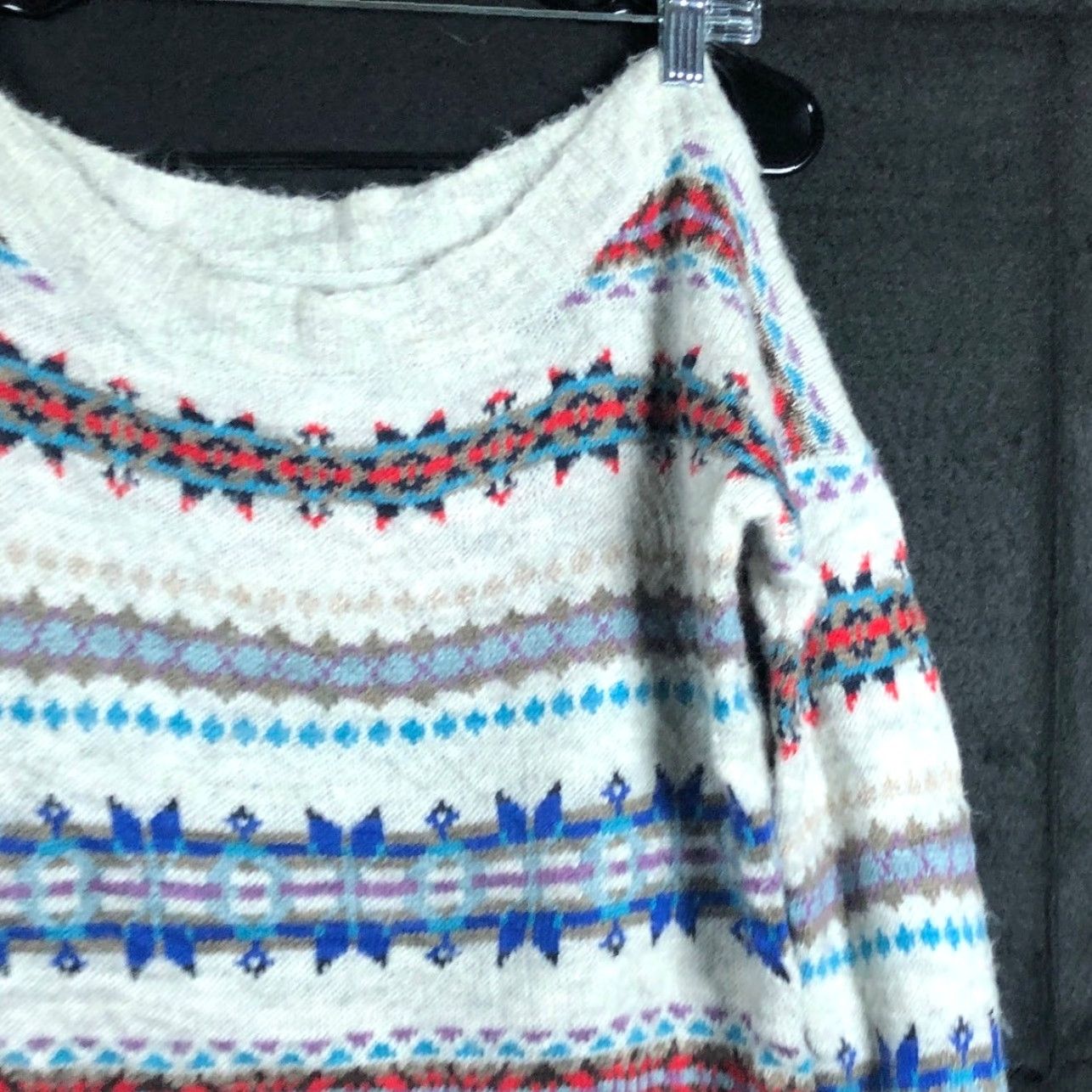 American Eagle Outfitters VINTAGE American Eagle Womens Sweater Mult striped Boat Neck Knit Wool Blend M Size M / US 6-8 / IT 42-44 - 3 Thumbnail