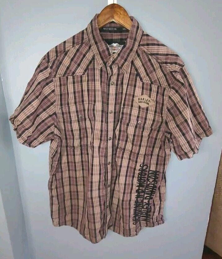 Harley Davidson HARLEY DAVIDSON Snap Shirt Embroidered Size XL Plaid Men's Size US XL / EU 56 / 4 - 1 Thumbnail