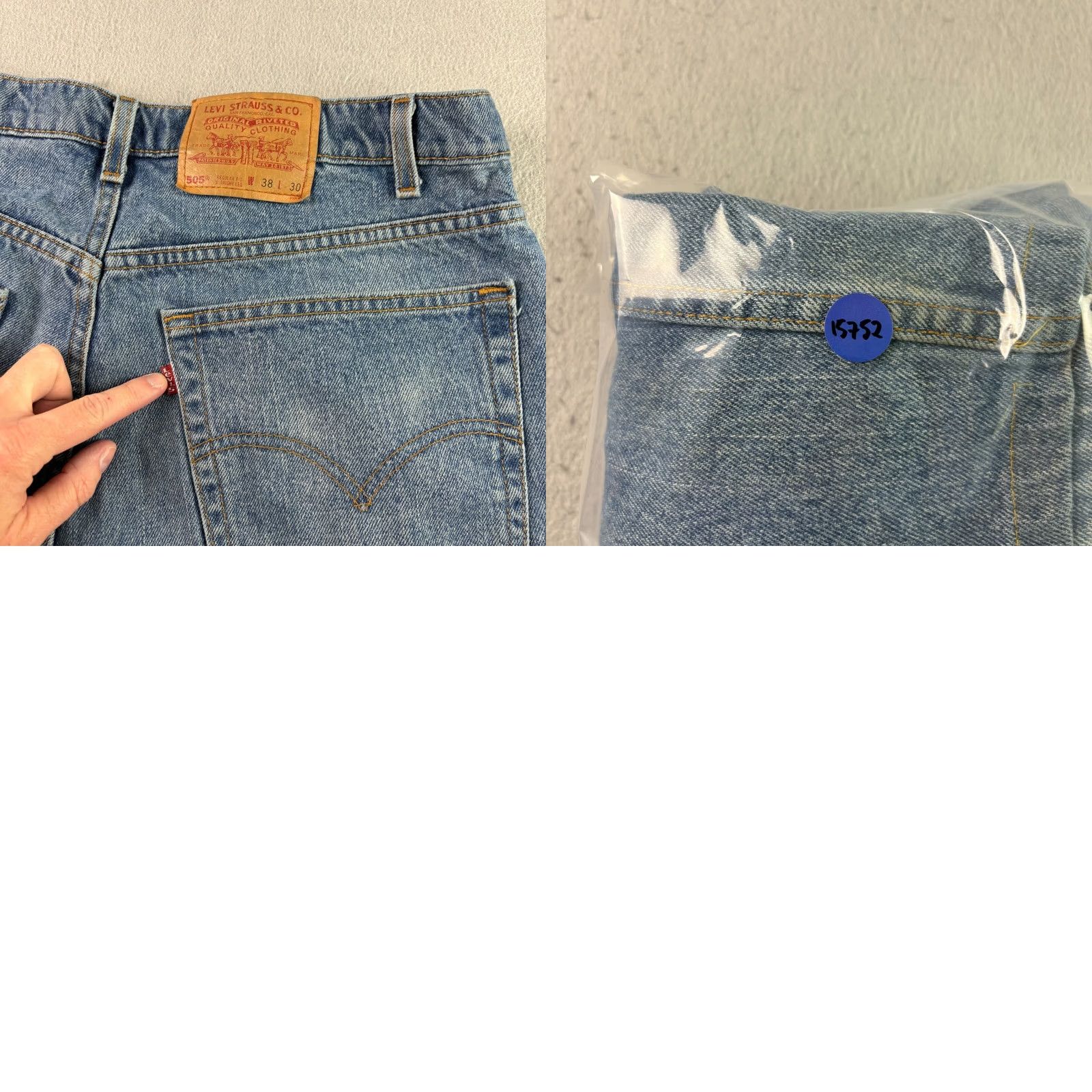 Levi's VINTAGE Levi's 505 Jeans Mens 38x30 Blue Denim 90s Straight Style Jeans Regular Mens Size US 38 / EU 54 - 9 Thumbnail