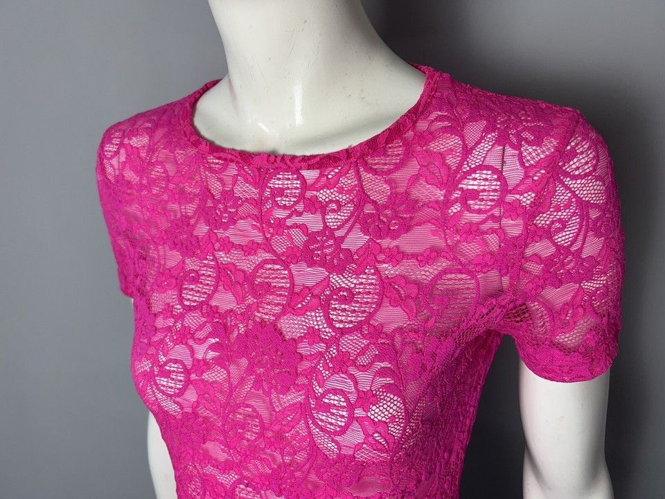 Kenzo KENZO T-shirt Lace Polyamide Pink Size S/M Made In Italy Size M / US 6-8 / IT 42-44 - 4 Thumbnail