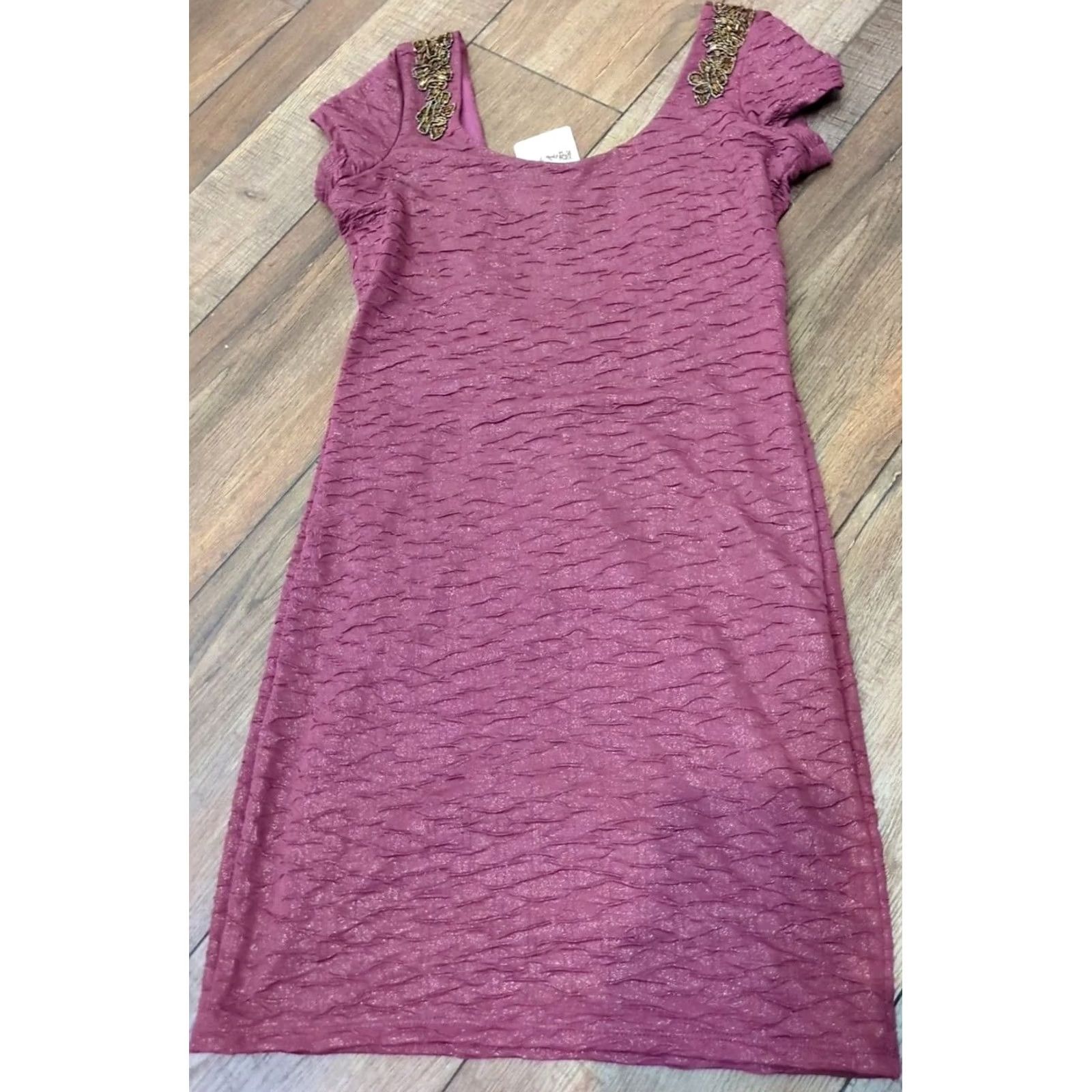 Free People Free People Dress Bodycon Glitter Beaded Short S Purple Women Beaded Stretch NWT NWT Size S / US 4 / IT 40 - 2 Thumbnail