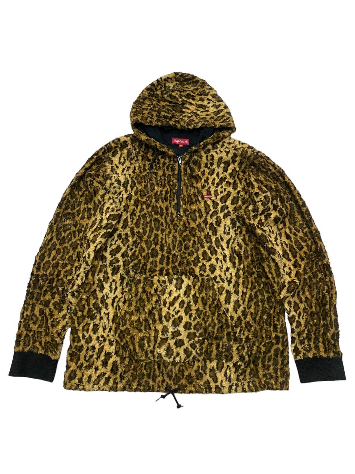 Image of Supreme Leopard Half Zip Hoodie Xl, Men's