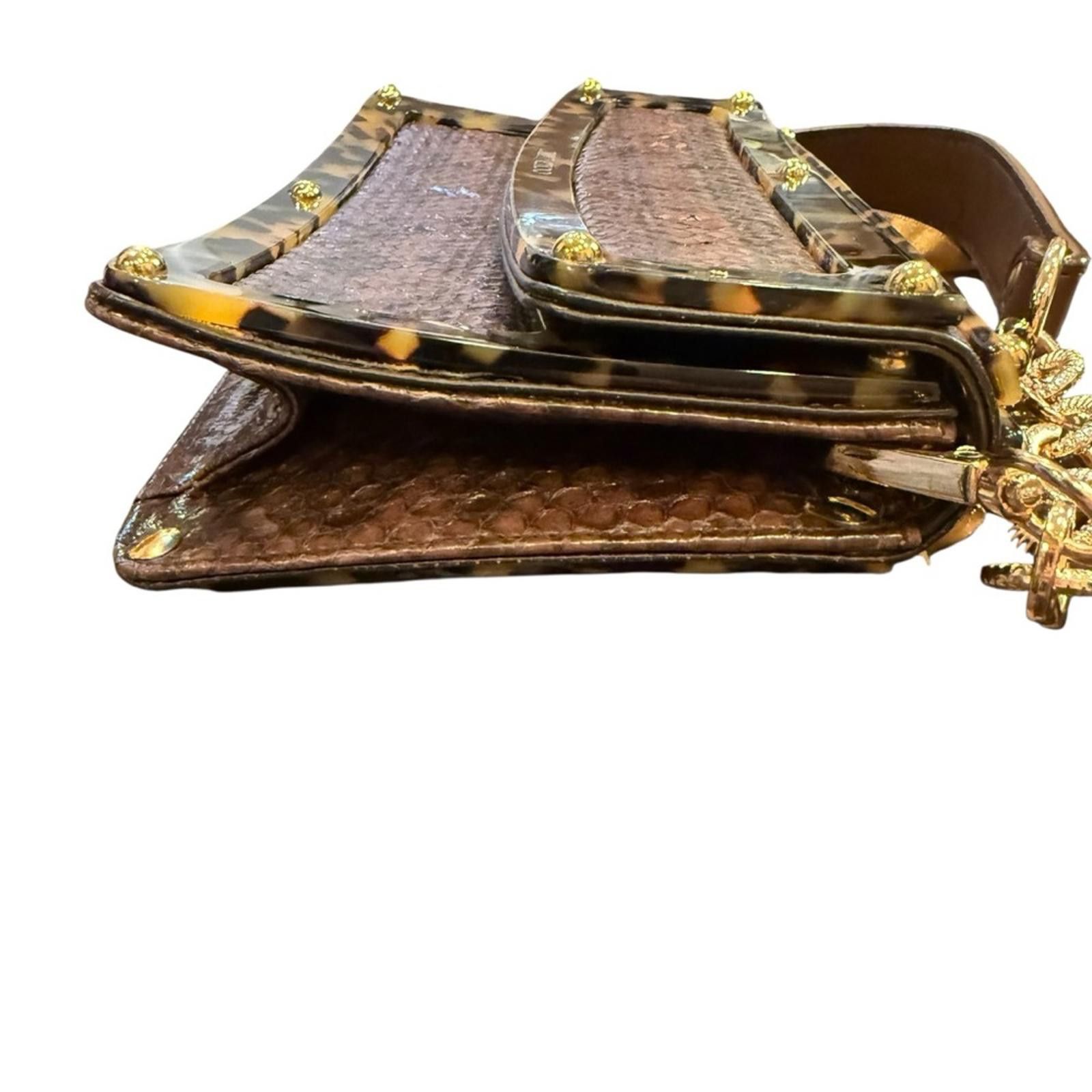 Jimmy Choo Jimmy Choo “Candy” Snake and Faux Tortoise Shoulder Bag Size ONE SIZE - 9 Thumbnail