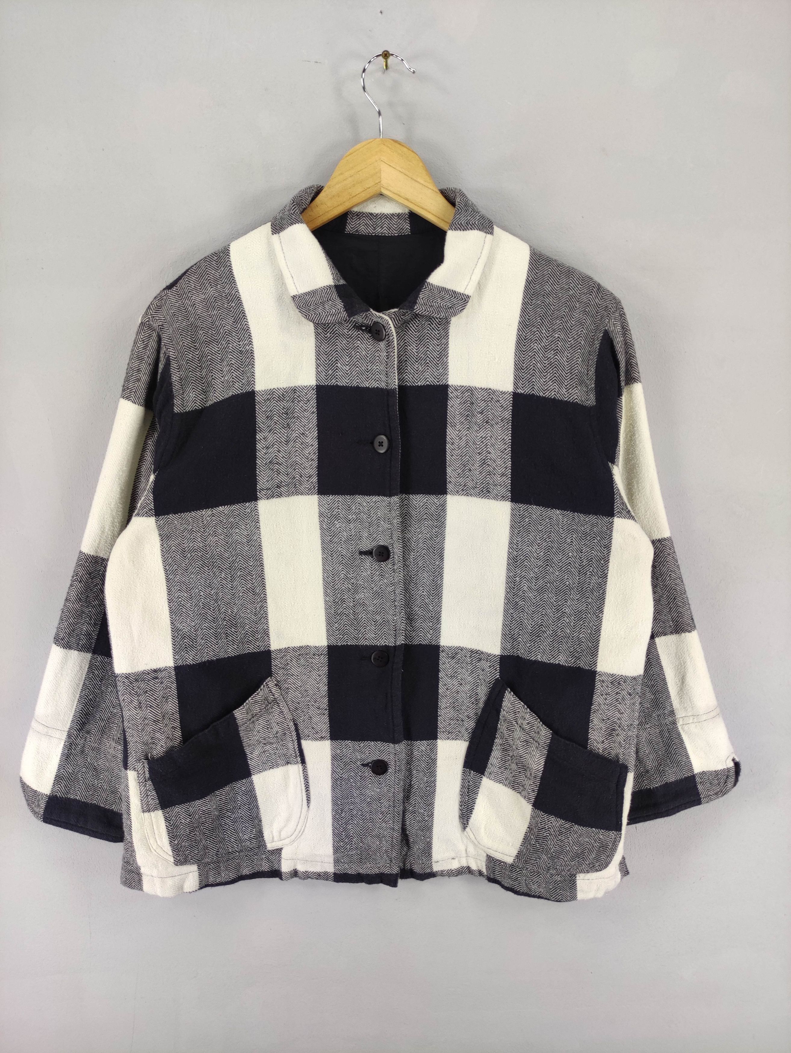 Japanese Brand Vintage Grape Jacket Checkered Button Up Size L / US 10 / IT 46 - 1 Thumbnail