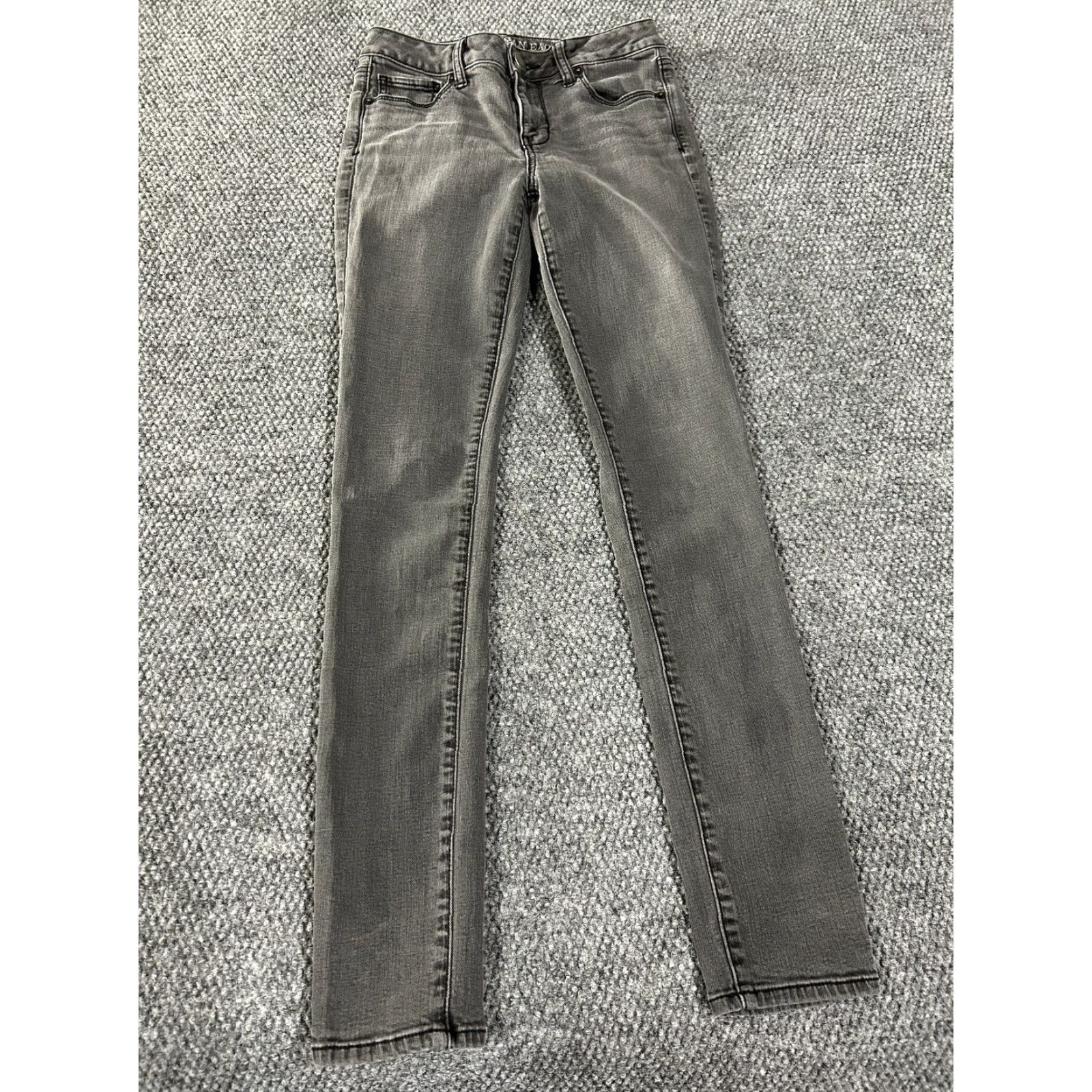 American Eagle Outfitters American Eagle Outfitters Jeans Skinny Womens 4 Gray High Rise 5-Pocket Denim Stretch Distressed Inseam 30 Fall Spring Summer Winter Vintage: No Size 27" / US 4 / IT 40 - 2 Thumbnail