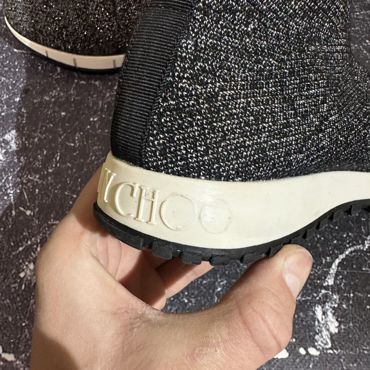 Jimmy Choo Jimmy Choo Norway Knit & Lurex Mid High Trainers Size 38 Size US 8 / IT 38 - 13 Thumbnail
