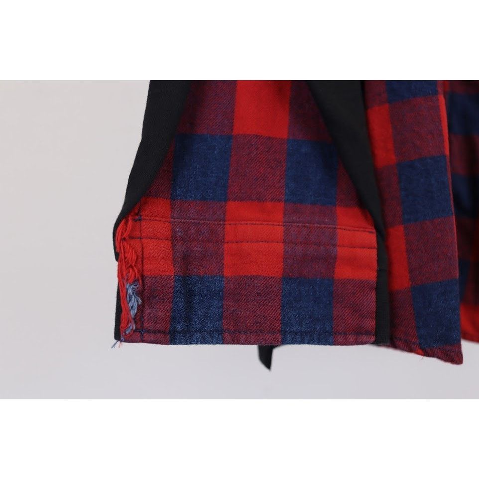Balenciaga o1rshd1 Hybrid Plaid Button Up Shirt in Blue/Red Size US M / EU 48-50 / 2 - 5 Thumbnail