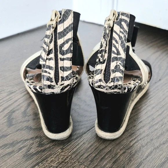 Fendi Carioca Zebra Print Leather Wedge Sandal Size US 6.5 / IT 36.5 - 6 Thumbnail