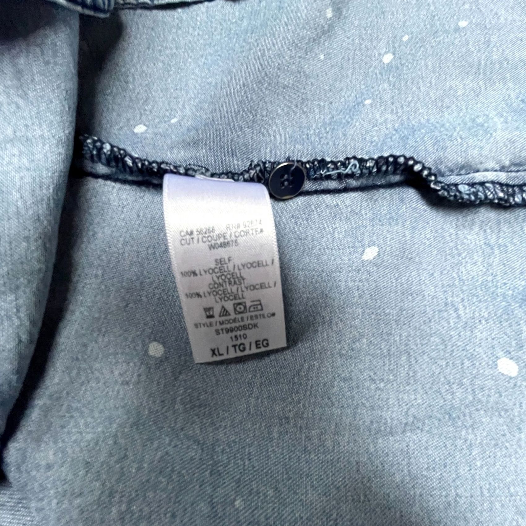 Splendid Splendid Women's Chambray Button Up Splatter Shirt Long Sleeve Top XL Blue Size XL / US 12-14 / IT 48-50 - 4 Thumbnail
