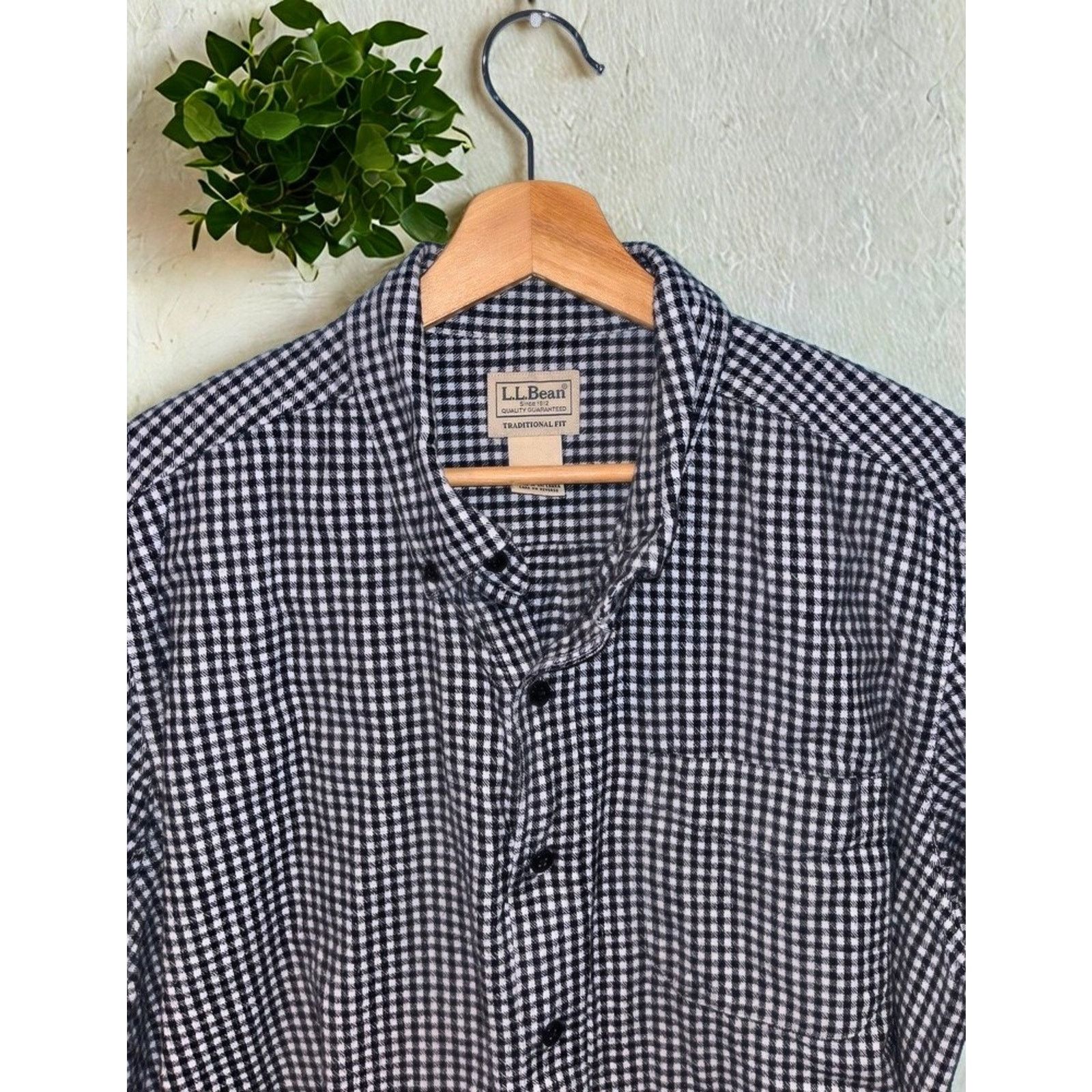 L.L. Bean LL Bean Large Micro Plaid Scotch Flannel Button Down Shirt Size US L / EU 52-54 / 3 - 6 Thumbnail
