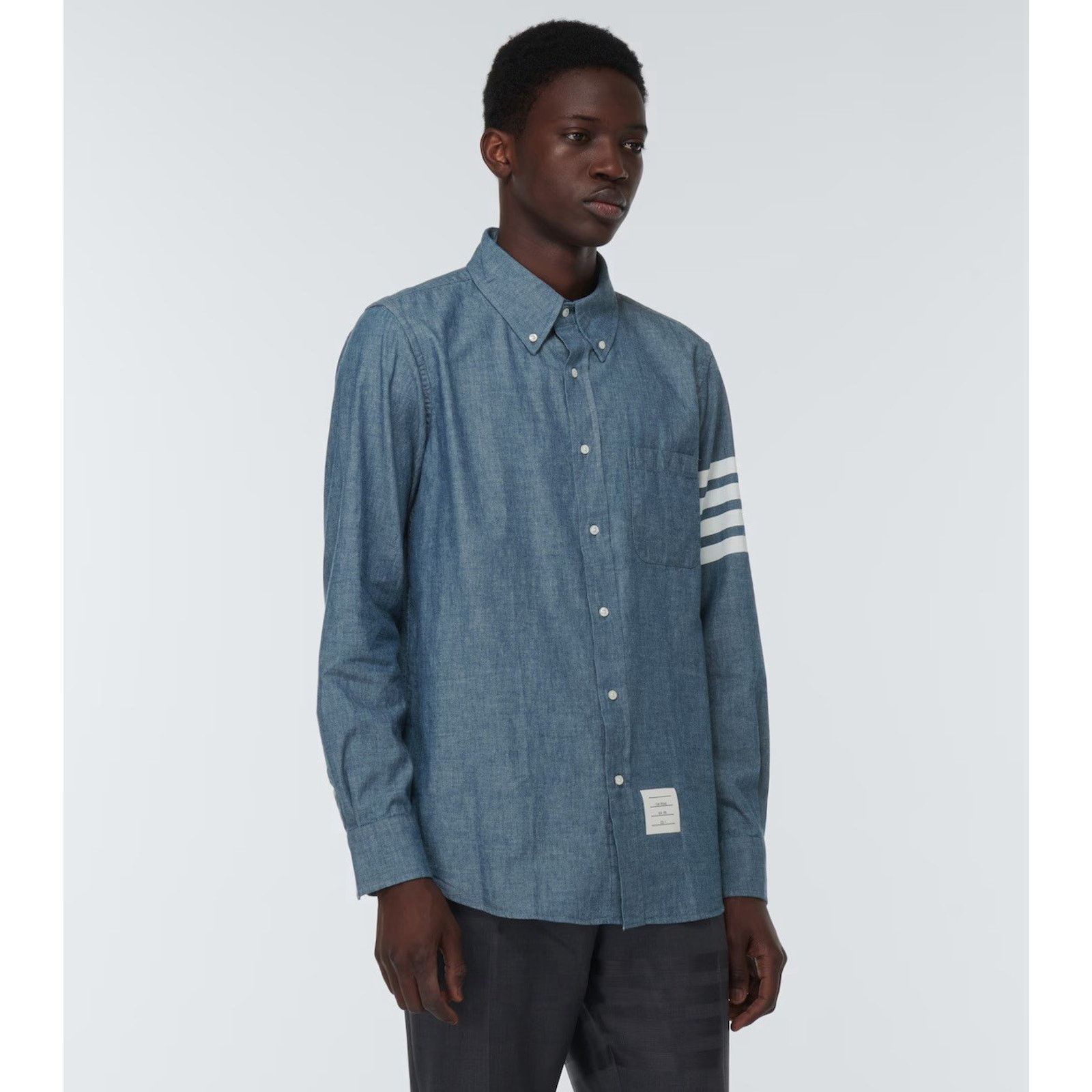Thom Browne NWT Thom Browne Chambray 4-bar Shirt Size 3 Made in Italy Size US L / EU 52-54 / 3 - 6 Thumbnail