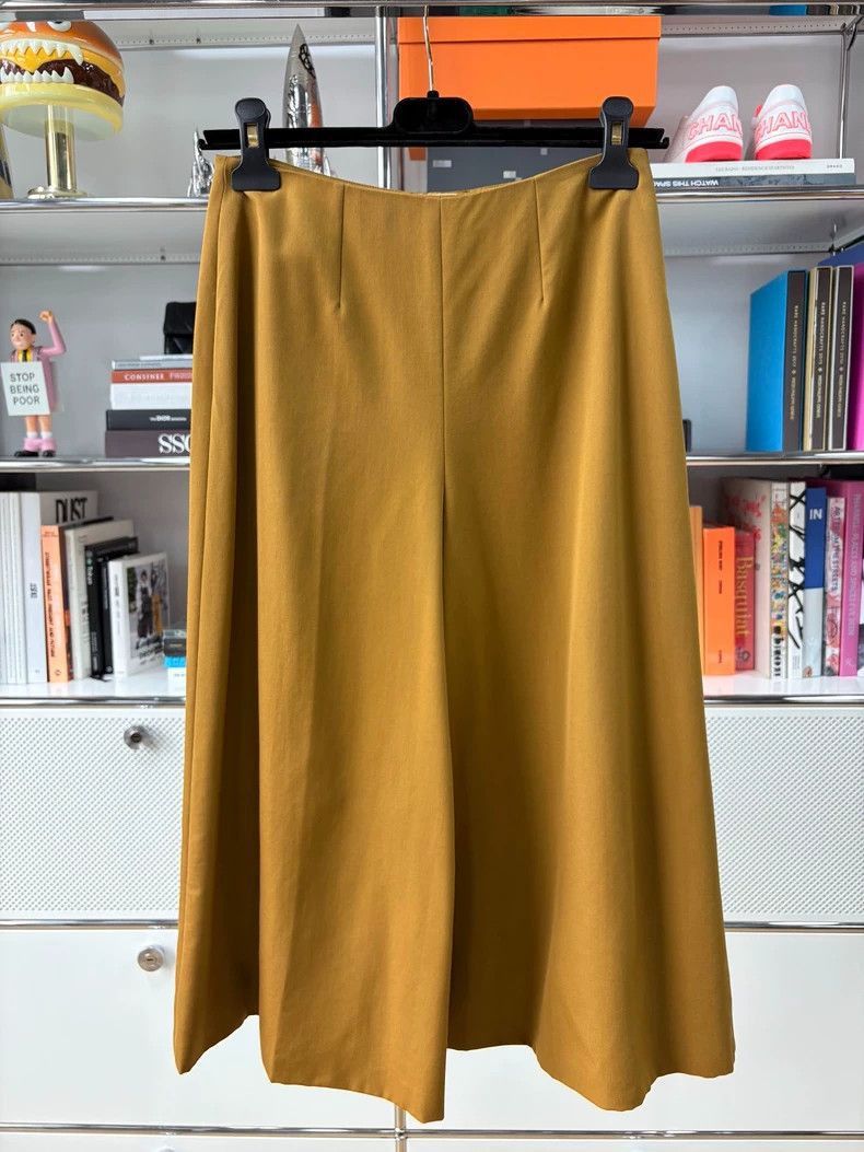 Hermes Hermes Yellow Wool Skirt Pants Size 34-2506 Size 33" - 3 Thumbnail