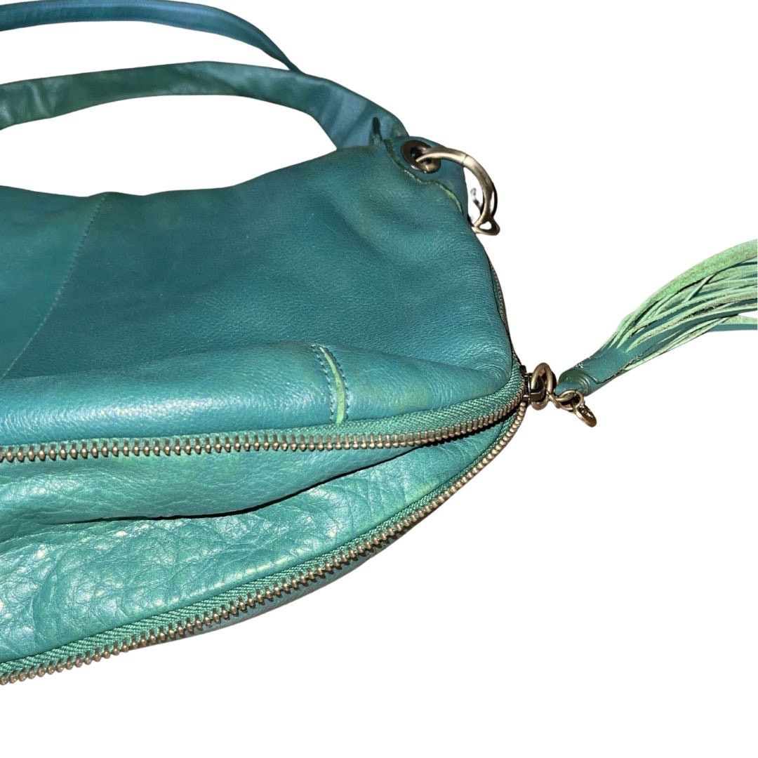 Genuine Leather Green Crossbody Satchel Handbag Purse