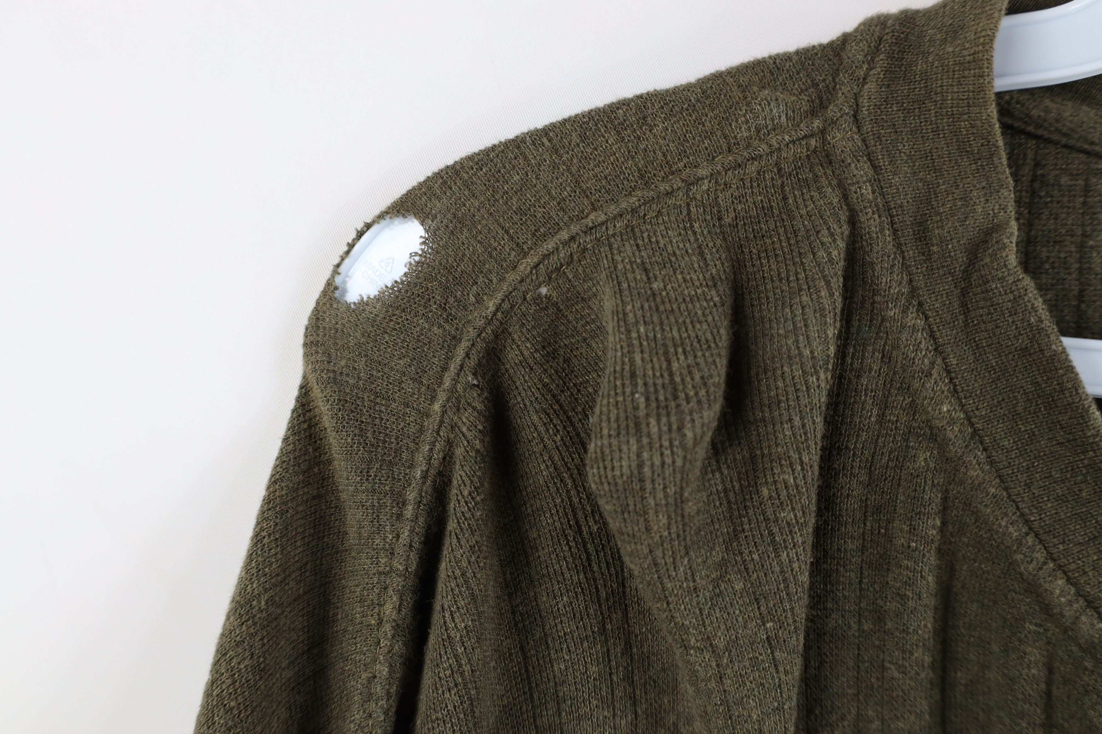 Vintage Vintage 90s Streetwear Blank Knit Long Sleeve Henley T-Shirt Size US L / EU 52-54 / 3 - 5 Thumbnail