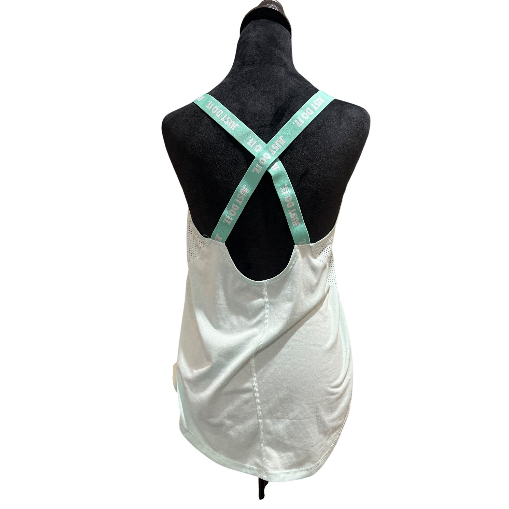 Nike NIKE Women's White Dri-Fit Tank Top With Mint Green Size Sma Size S / US 4 / IT 40 - 4 Thumbnail