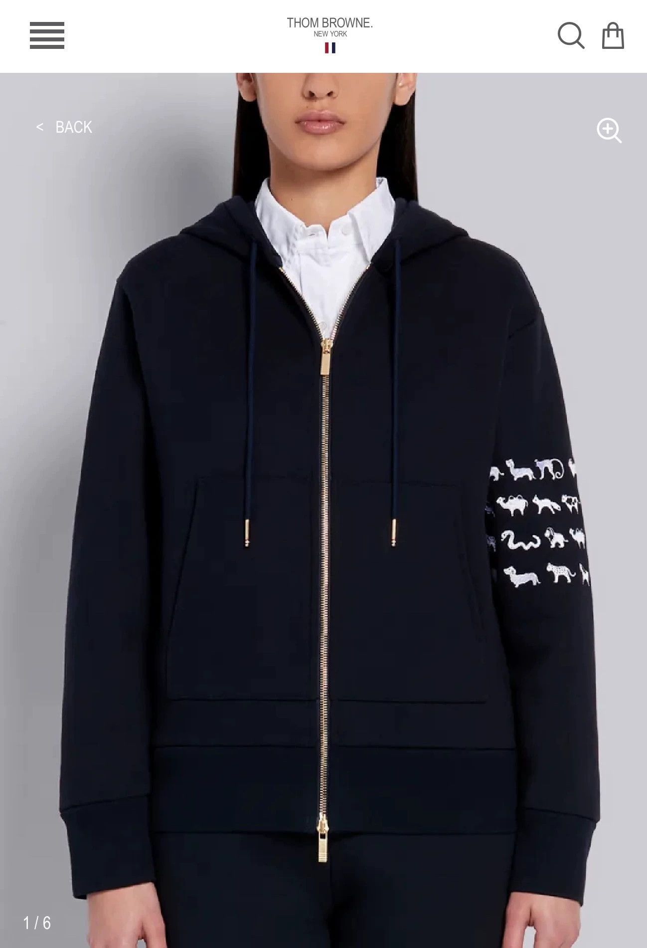 Thom Browne Thom Browne Women's Navy Blue Four Bar Sport Hoodie Size XS / US 0-2 / IT 36-38 - 7 Thumbnail