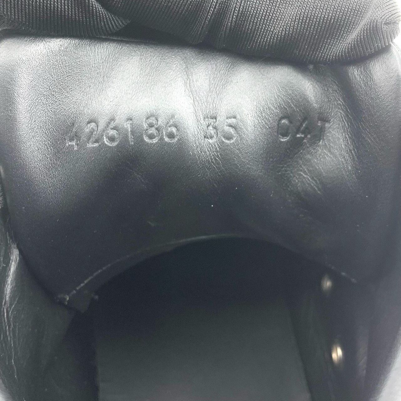 Gucci Gucci Size 35 Black GG Supreme Lace-Up Flat High Top Shoes Size US 5 / IT 35 - 3 Thumbnail