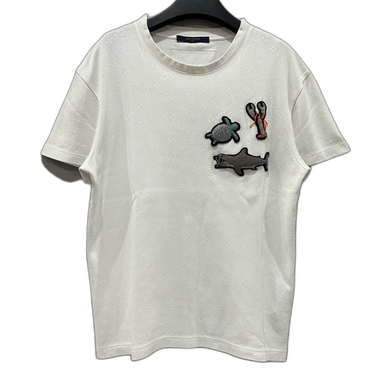 Louis Vuitton Louis Vuitton White Logo Seafood Beaded T-Shirt - dmc Size M / US 6-8 / IT 42-44 - 1 Thumbnail