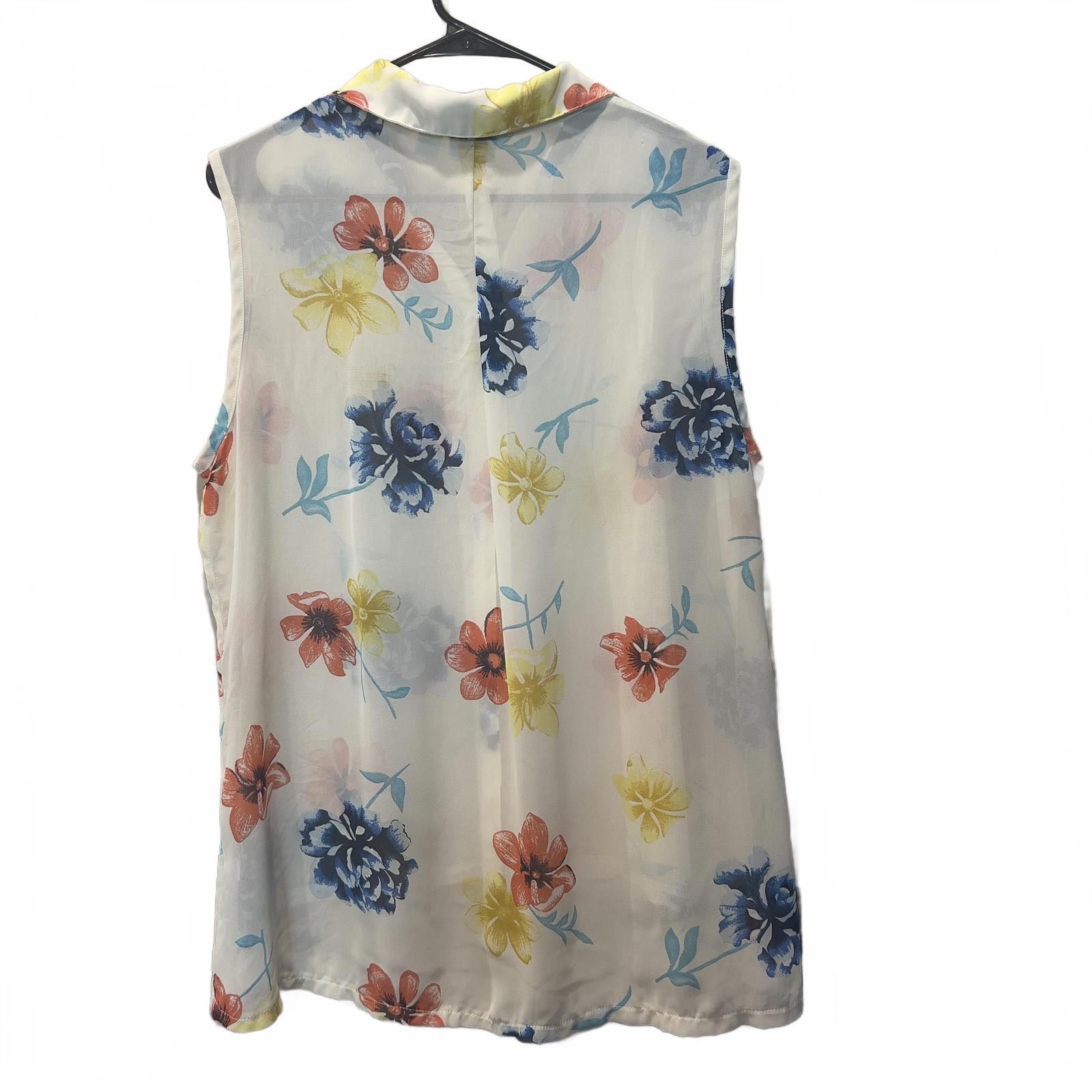 Cartoon Network Cato Women's Sleeveless Floral Button-Up Blouse XL Size XL / US 12-14 / IT 48-50 - 2 Thumbnail